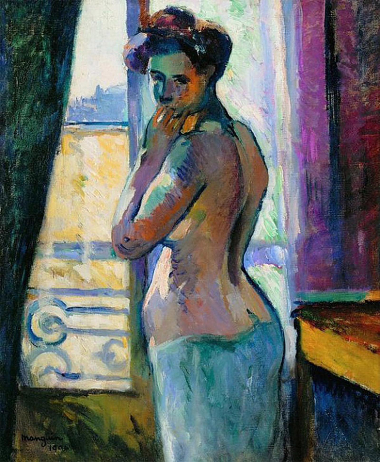Cuadro en lienzo vintage de Henri Charles Manguin para dar calidez al dormitorio 5