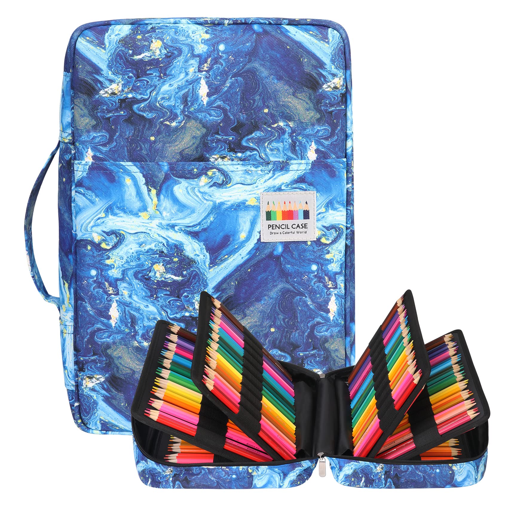 BOMKEE Estuches Gran Capacidad, 304 Ranuras Estuche de Lápices de Colores Organizador de Bolígrafos Bolsa Soporte de Lápiz para Guardar Bolígrafos de Gel, Lápices de Colores
