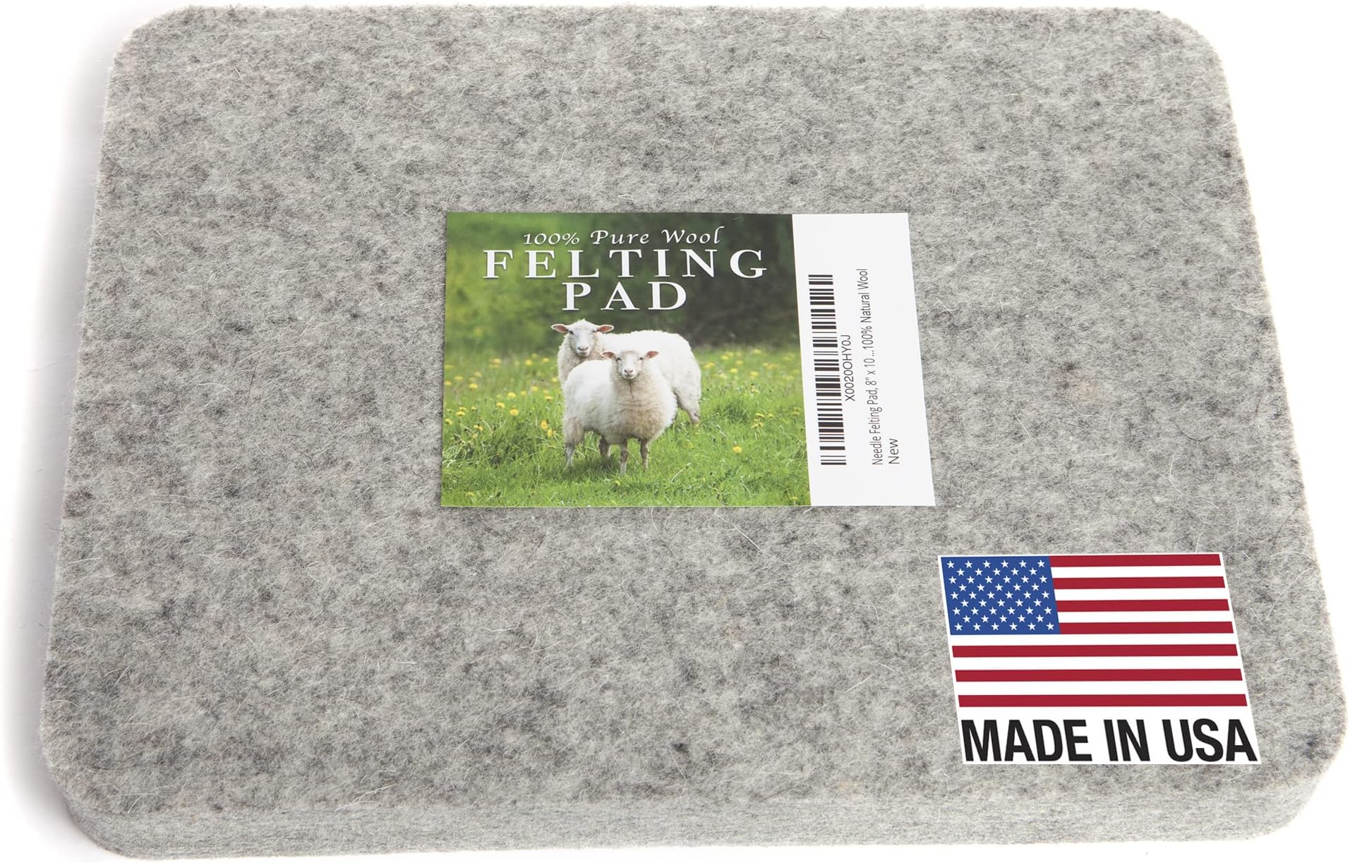 Desert Breeze DistributingMade in USA, Needle Felting Pad, 8 x 10 x 1 inch, 100% Natural Wool, Firm, for Precision Felting