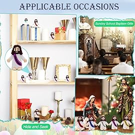 AKFAHOIF 100PCS Little Jesus Figures, Mini Jesus Figurines in Bulk, Multicolor Tiny Jesus Figures, Miniature Figurines to Hide and Seek Religious Gifts for Easter Egg Stuffers