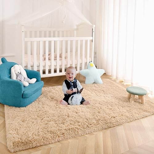 Miniatura 55 de Kimicole Alfombras de área grandes de 7 x 10 pies para sala de estar y dormitorio, alfombra suave y esponjosa, alfombras peludas antideslizantes