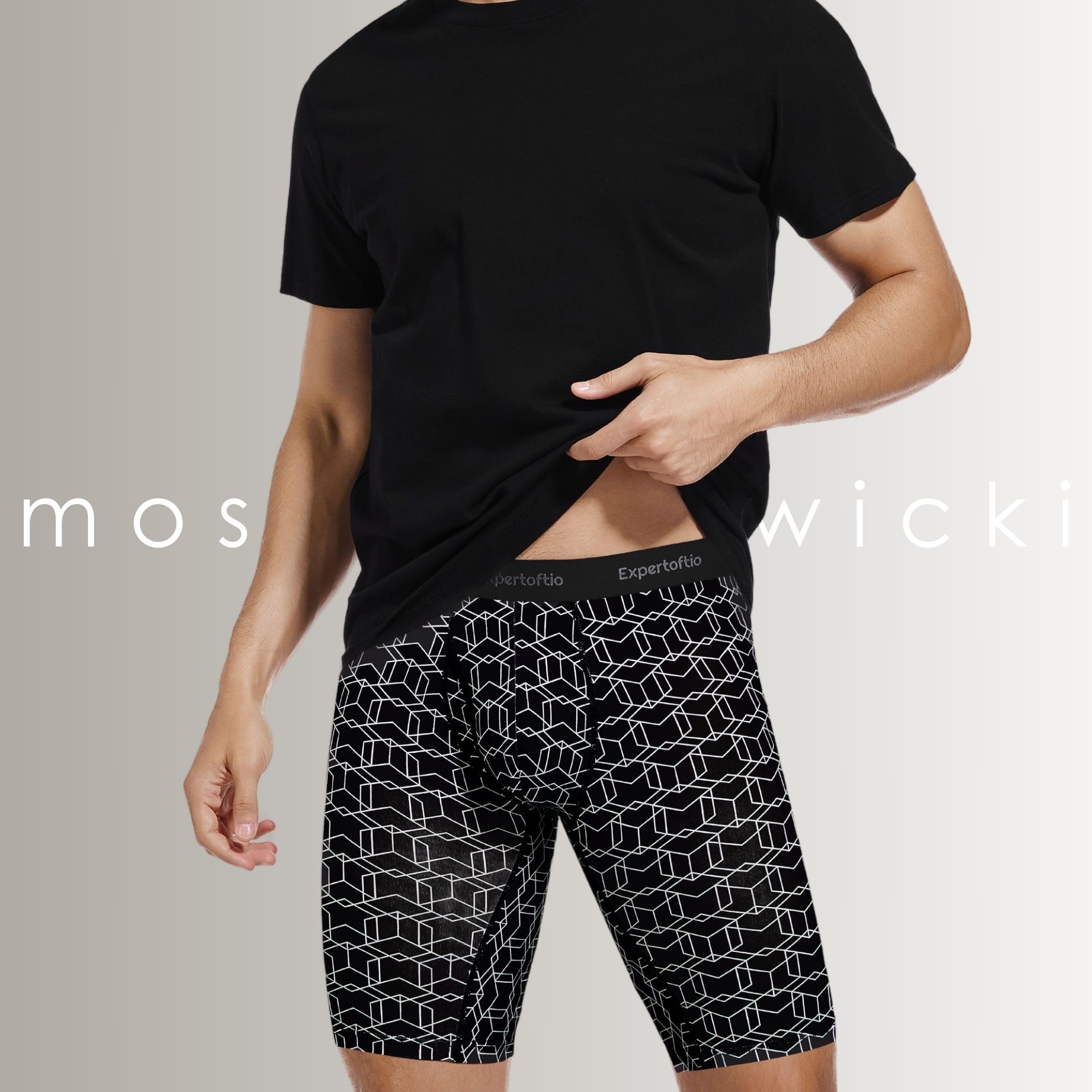 Schnell Trocknende Boxershorts Herren Lang Kompressionsshorts 5er Pack Radlerhose Sport Funktionsunterwäsche Männer mit Eingriff
