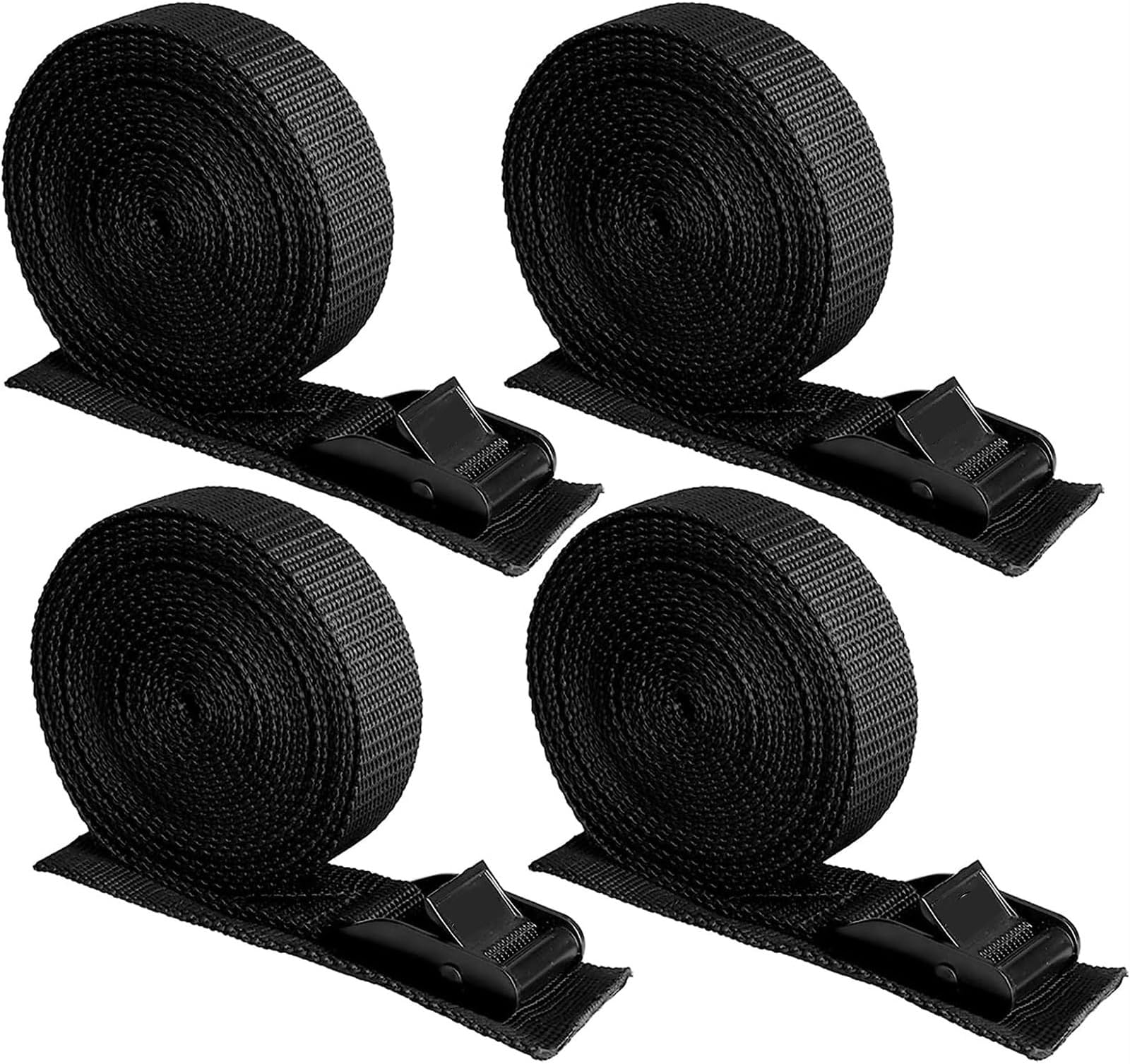 THE WHITE SHOP 4Pack Kayak Tie Down Straps Lashing Strap Padded Cam Buckle Cargo Strap Adjustable Kayak Straps Roof Rack Cinch Strap Ratchet Straps for Trucks Motorcycle Boat Tie Down Packing Moving