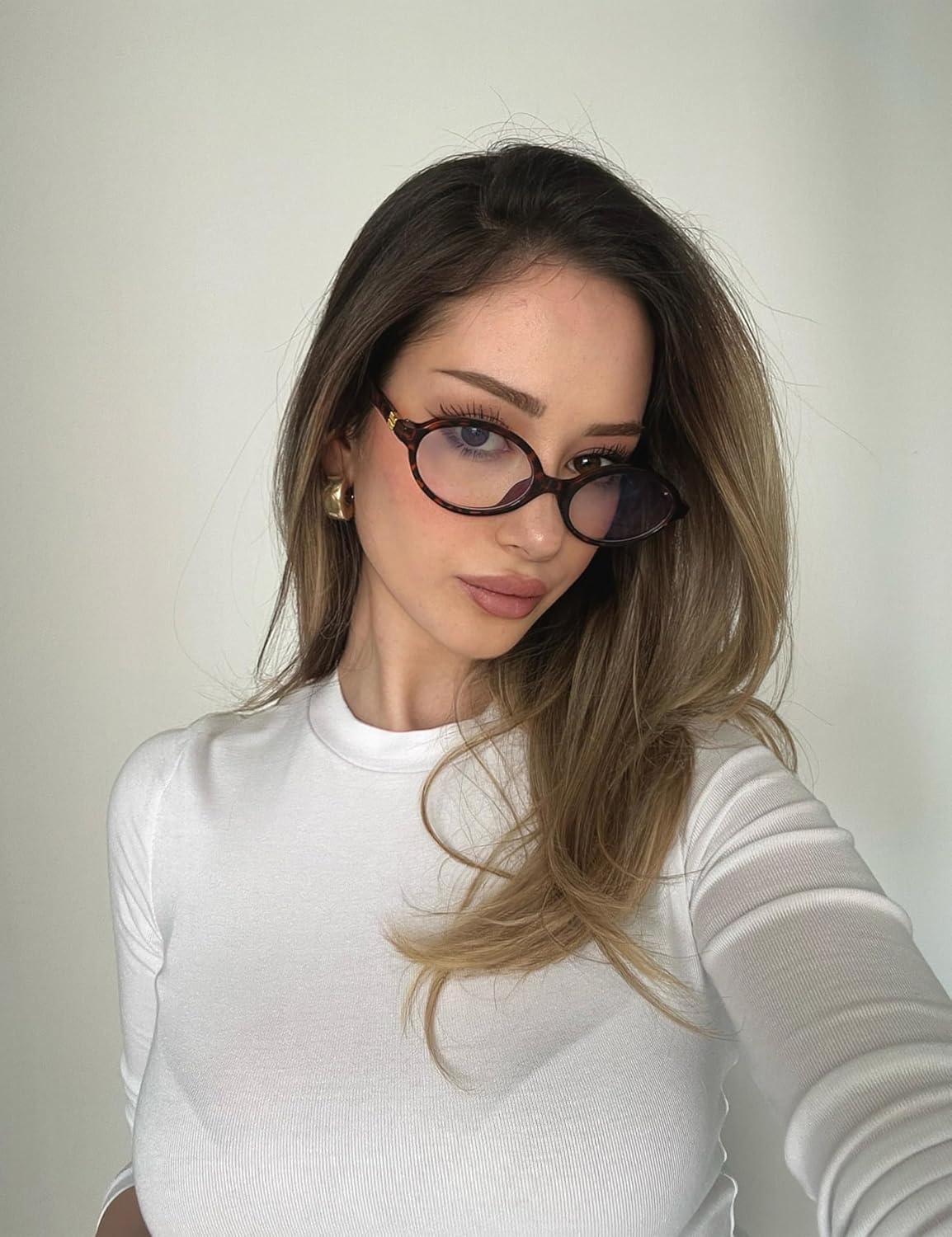 Slocyclub 2 pack Fashion Oval Glasses for Women Men Vintage Oval Small Frame Eyeglasses Retro Blue Light Blocking Glasses, Black and Whiskey Tortoise - Image 3