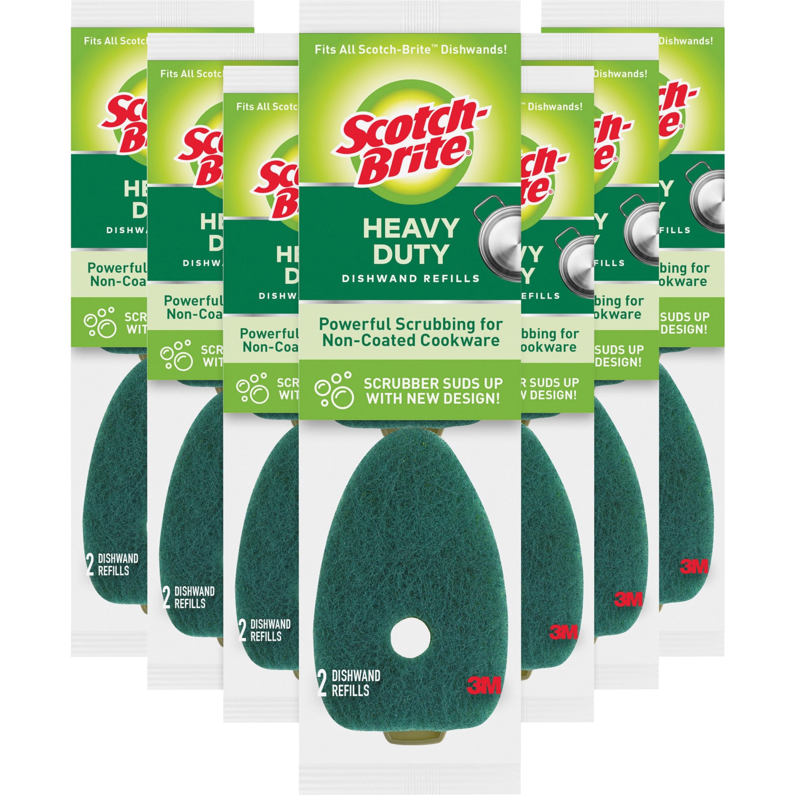 Scotch-Brite Heavy Duty Dishwand Refills, Fits All Scotch-Brite Dishwands, Keep Your Hands Out of Dirty Water, 14 Refills