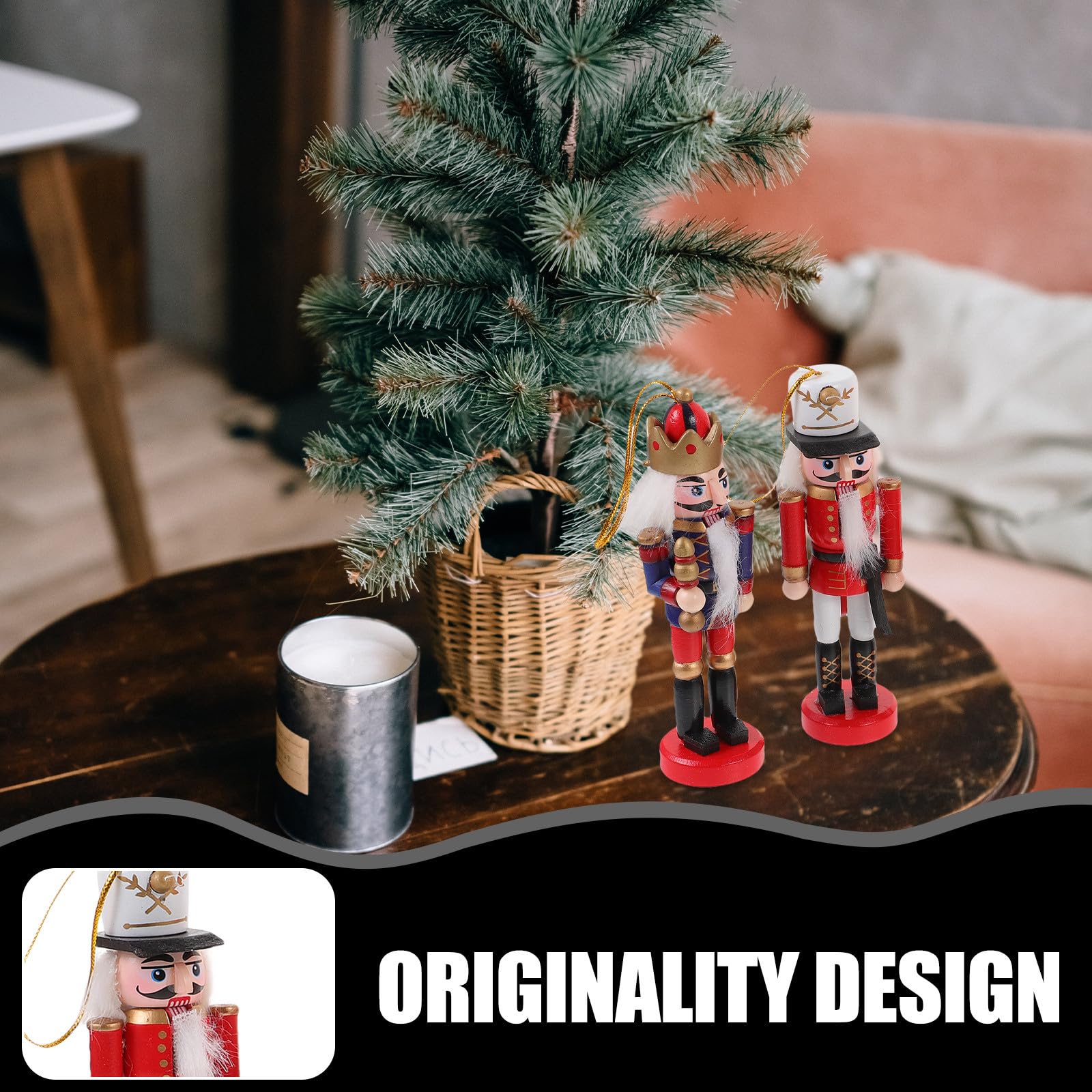 Toyvian 20 Pièces Casse-Noisette de Table en Bois Décoratif pour Noël,