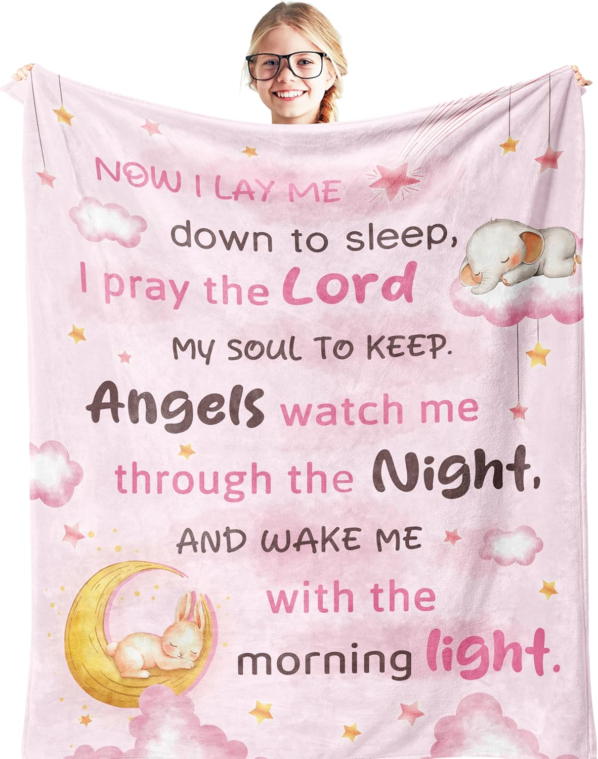 Nicetous Baptism Gifts for Girl Blanket 50x40in, Baptismal Gifts for Women/Kid/Baby Girl, Baptism Favors, Christening Gifts for Girls, Baptism Gift Idea Soft Throw Blanket
