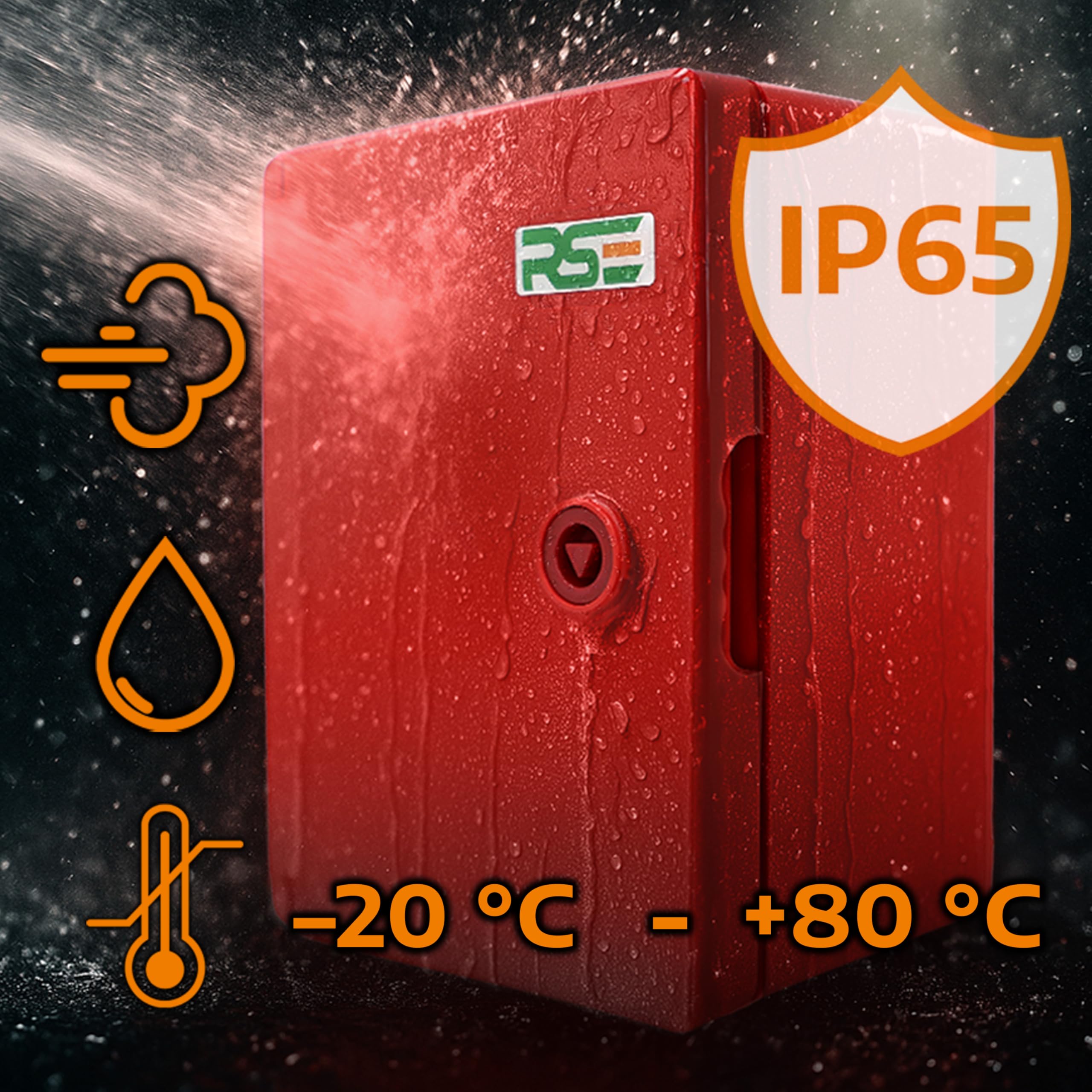 RSE Boîte de distribution étanche pour l'extérieur | IP65 | Boîtier en plastique ABS | Boîte électrique | Boîte électrique | Boîte de prise de jardin 300 x 400 x 220 mm