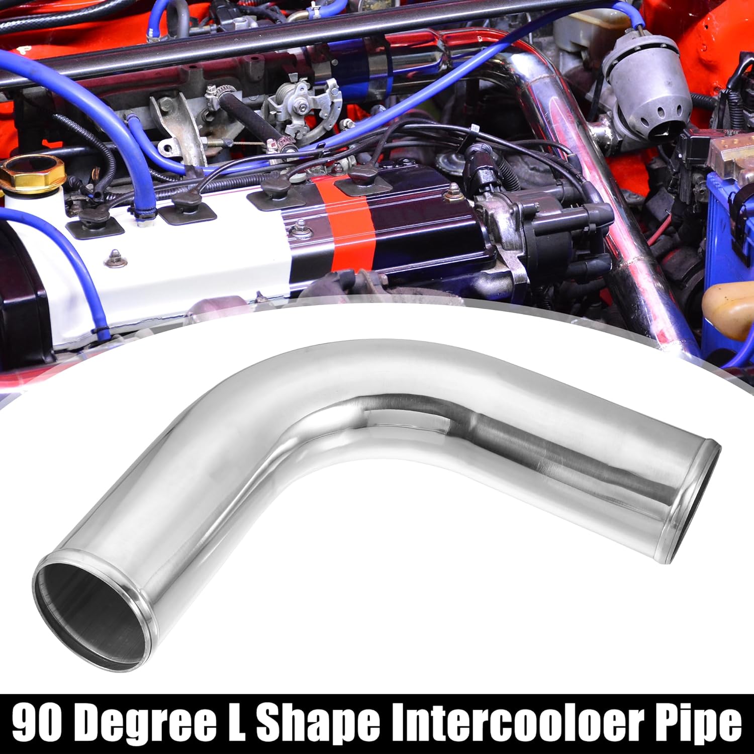 ACROPIX OD 3.50" 89mm Leg Length 6" 152mm Car Aluminum Alloy Tube Intercooler Pipe 90 Degree Bend Elbow Air Intake Joiners Tubing - Pack of 1