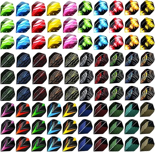 KALIONE 90 vuelos de dardos con protectores de vuelo, vuelos de dardo estándar, duradero, para punta de acero suave