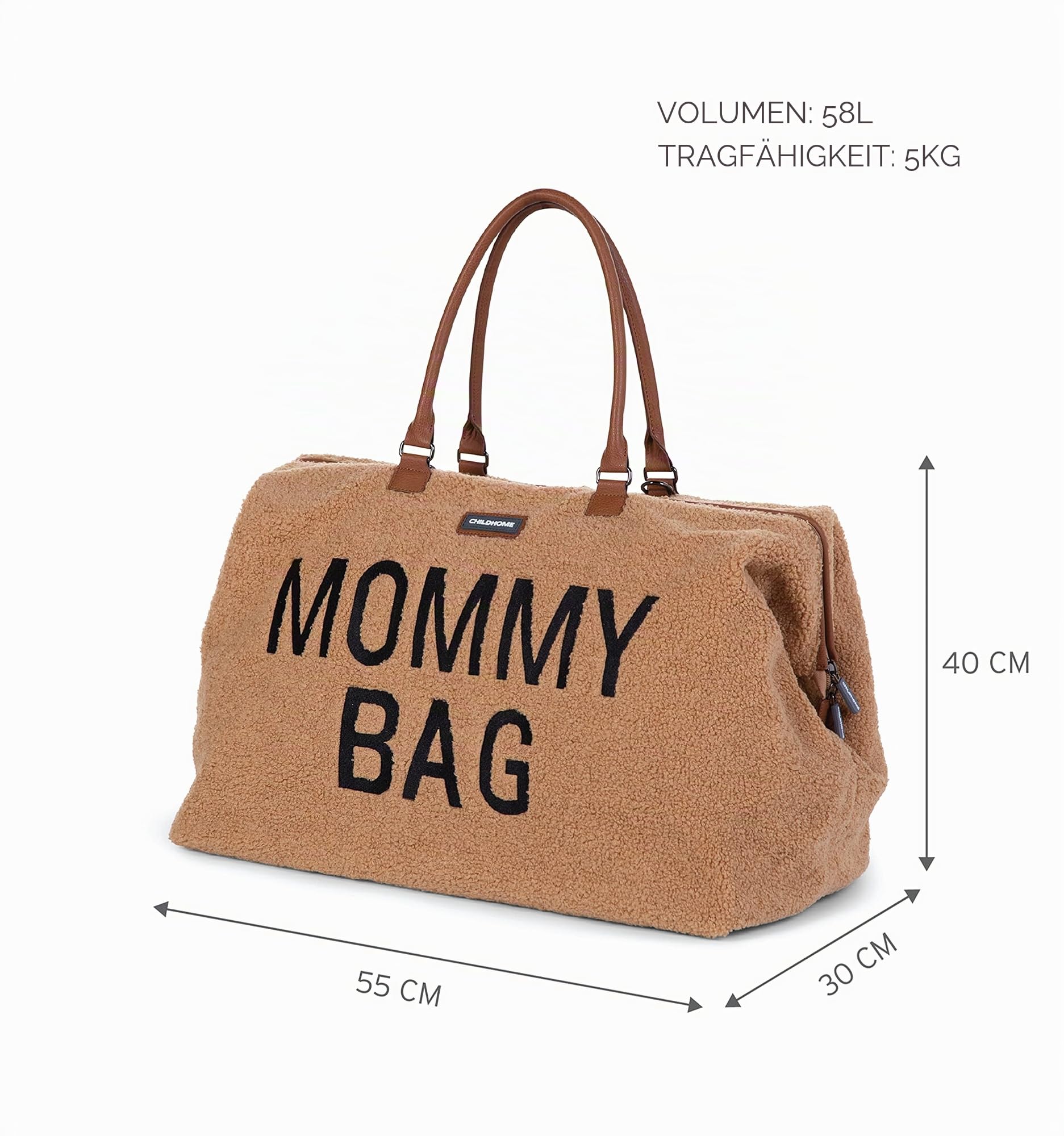 CHILDHOME, Mommy Bag, Changing Bag, Maternity, Travel Bag, Large Capacity, Changing Mat, Adjustable Shoulder Strap, Compartmentalised, Insulated Pocket