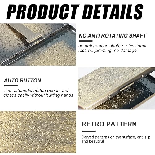 Miniatura 5 de Caja de cigarrillos engrosada 10 100s Cigarrillos para hombres y mujeres de una sola cara (bronce)