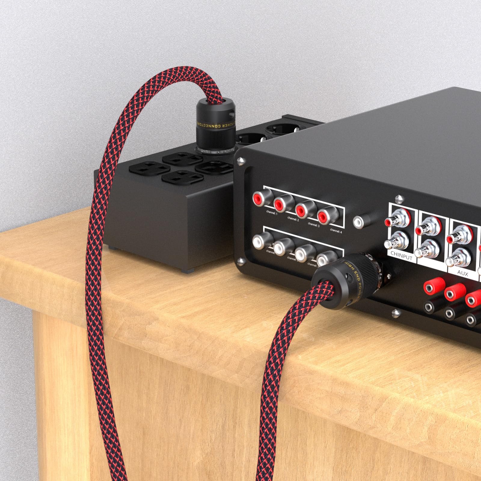 Monosaudio D506 - Cavo di alimentazione HiFi di fascia alta, 1,5 m, con schermatura in pellicola di alluminio, cavo per dispositivi freddi C15 con spina EU Schuko e IEC per DVD/amplificatore/decoder
