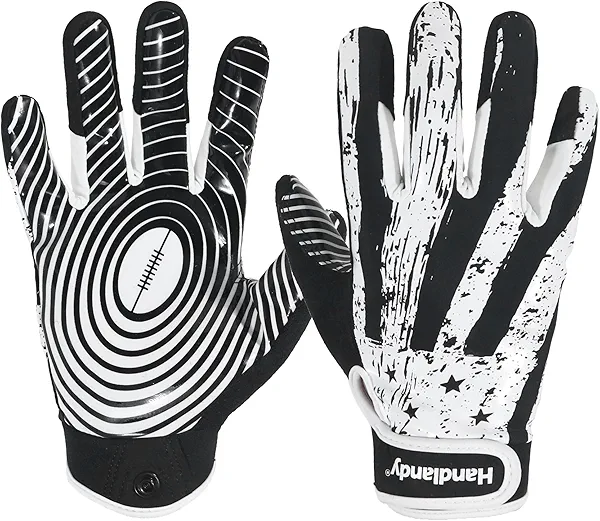 KONGOUARD Youth Flag Football Gloves, Football Receiver Gloves Boys Girls, Sticky Grip Kids Football Gloves