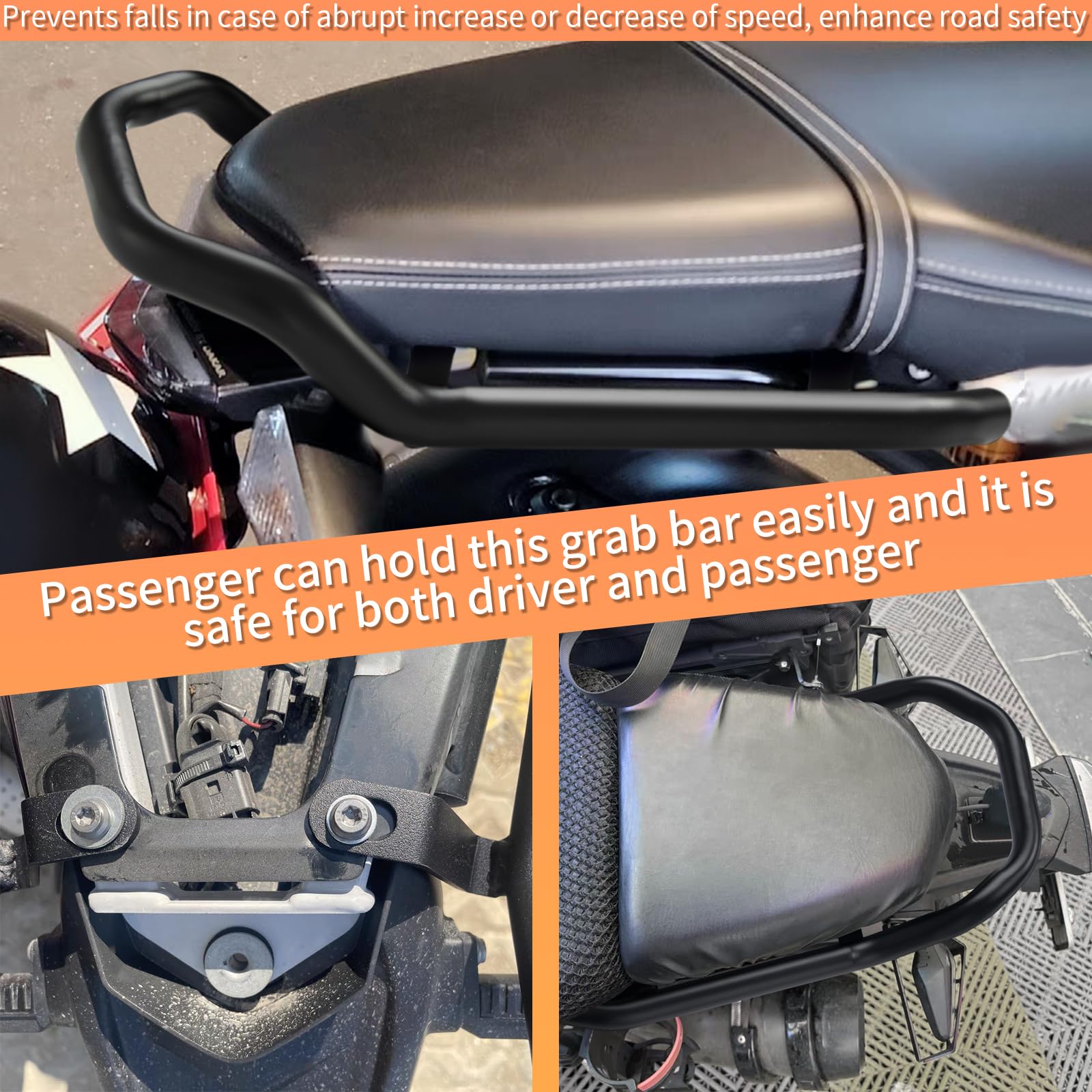 WOOGA Passeggero Posteriore Sedile del Passeggero Mano Grab Bar Rail Maniglia Accessori Moto compatibile con B&M&W RNINET R nine T/R9T /5 Pure/Racer/Scrambler/Urban G/S Accessories 2014-2023