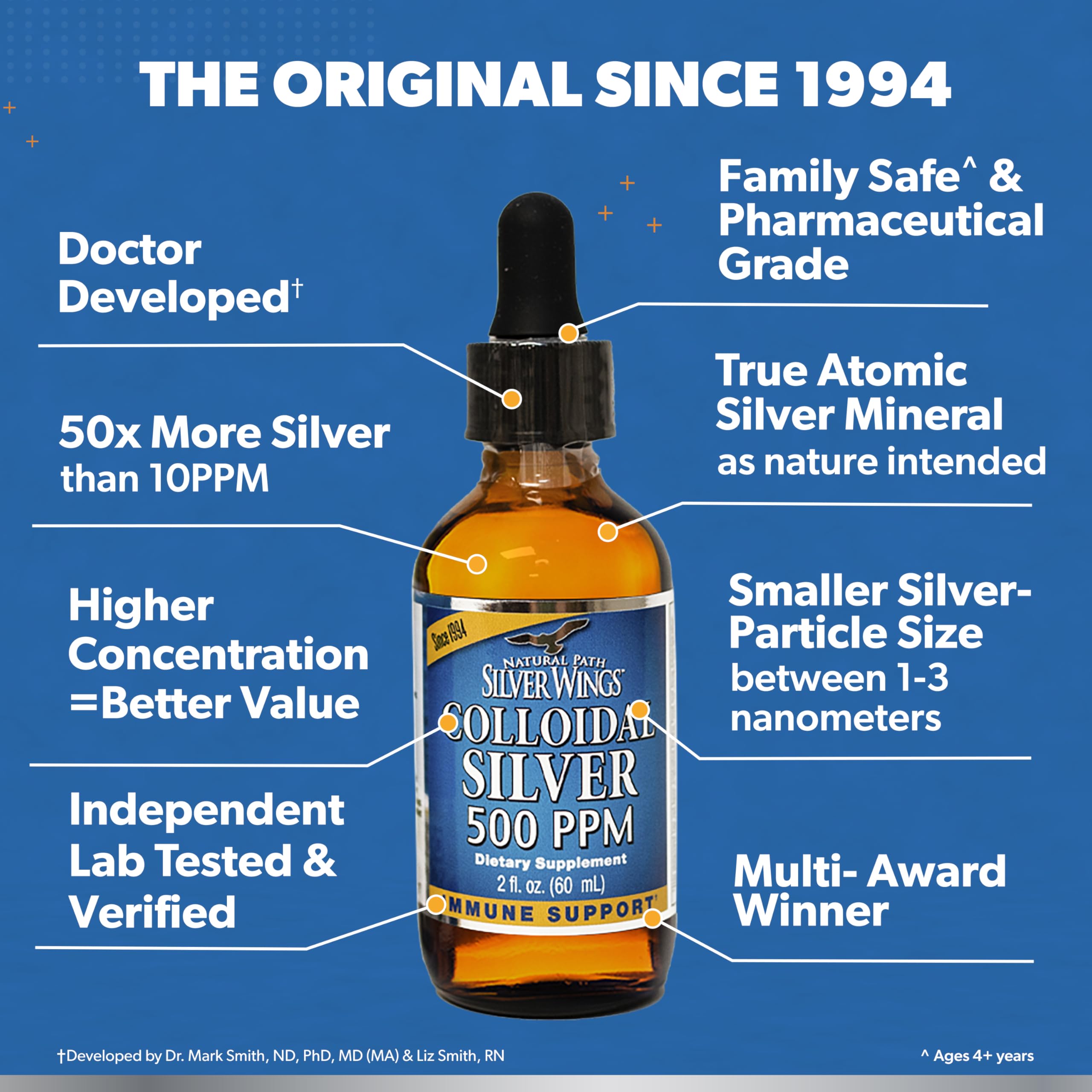 Natural Path Silver Wings Colloidal Silver - Extra Strength Liquid Immune Support Supplement - 500ppm (2500mcg) - 2 fl oz Spray — Amazon image 5