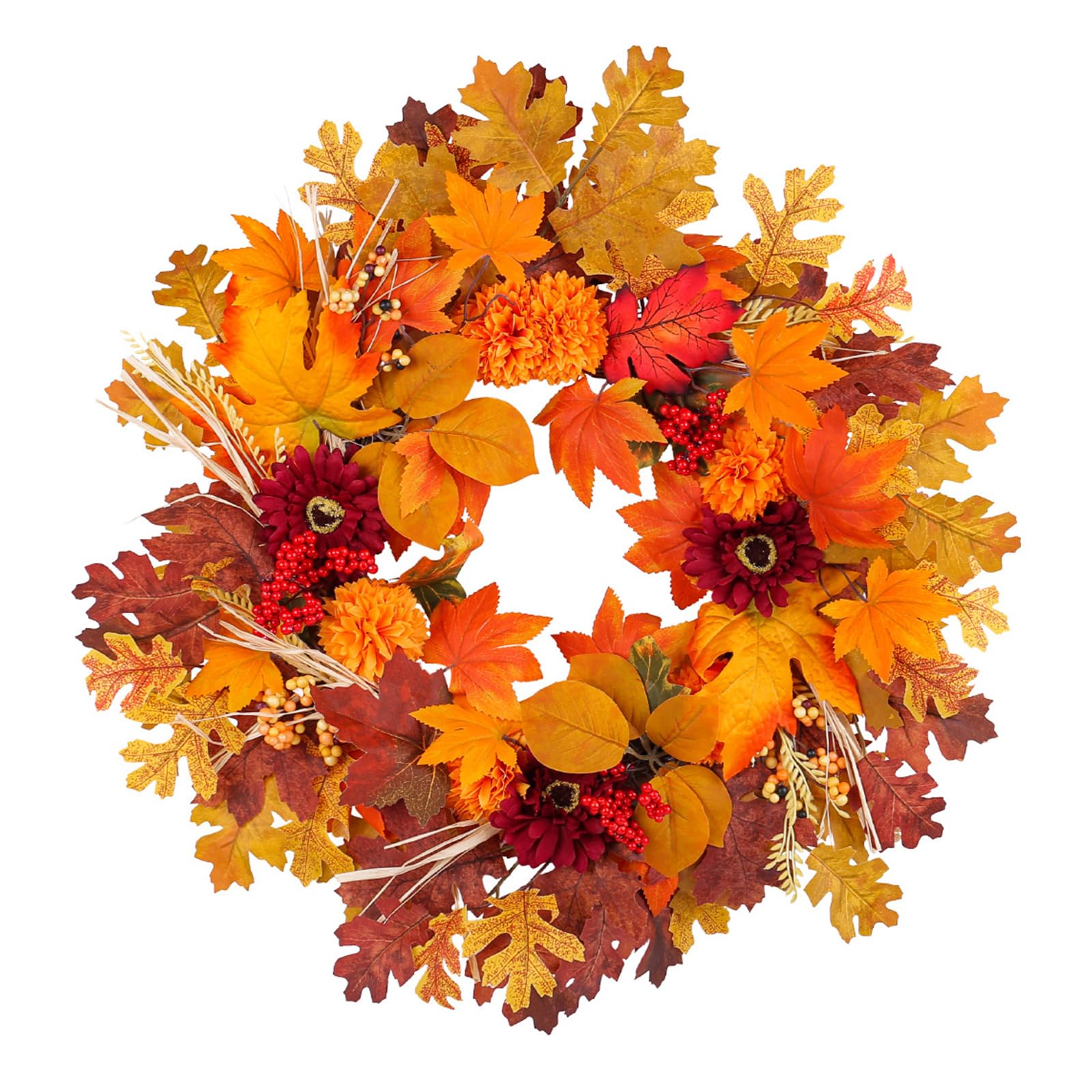 Nucelit Artificial Flower Wreath with Wreath Thanksgiving Spring Harvest Day for Front Door Farmhouses Door Hanging