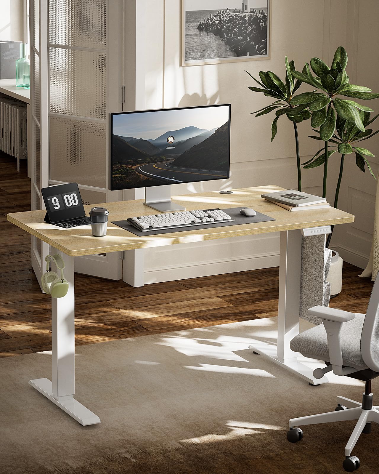Amazon.co.jp: Marsail 電動昇降デスク スタンディングデスク 80kg高耐