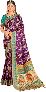 Glory Sarees Women’s Luxurious Dola Pure Silk Original Saree Position Print Work Madhubani Inspired Motifs Banarasi Kanjiv... Price In India
