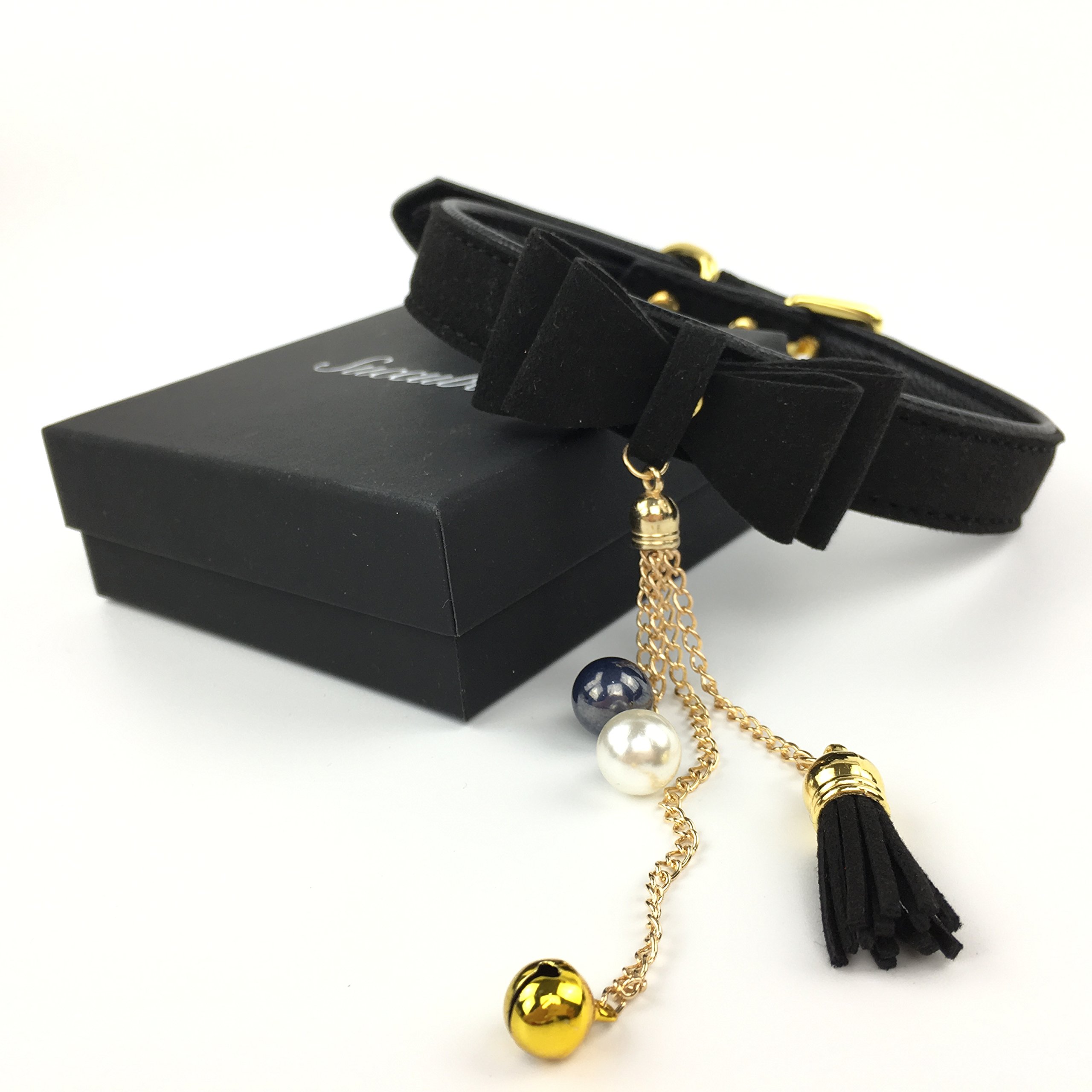 Bell Choker Collar Necklace Lolita Bow Collar Cat Kitty Velvet Necklace: B