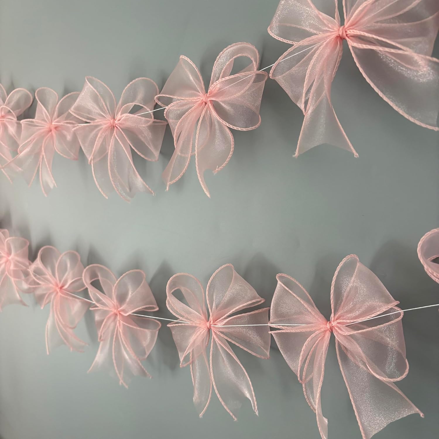 Amazon.com: YMASELA Pink Bow Hanging Garland Banners(6.6ft X4strings ...