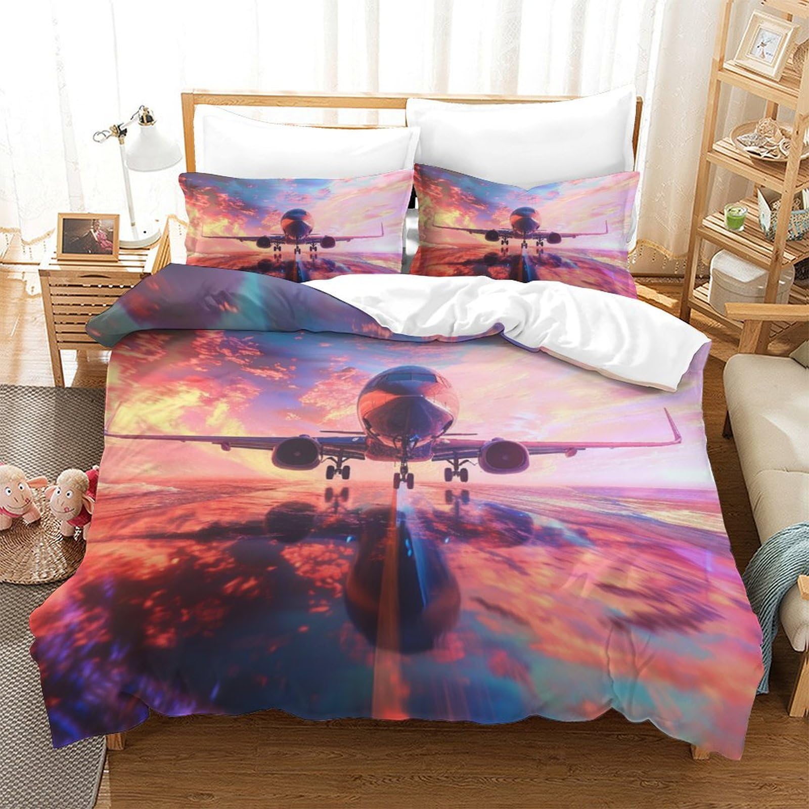 Housse de couette avion de passagers 3d literie douce respirante