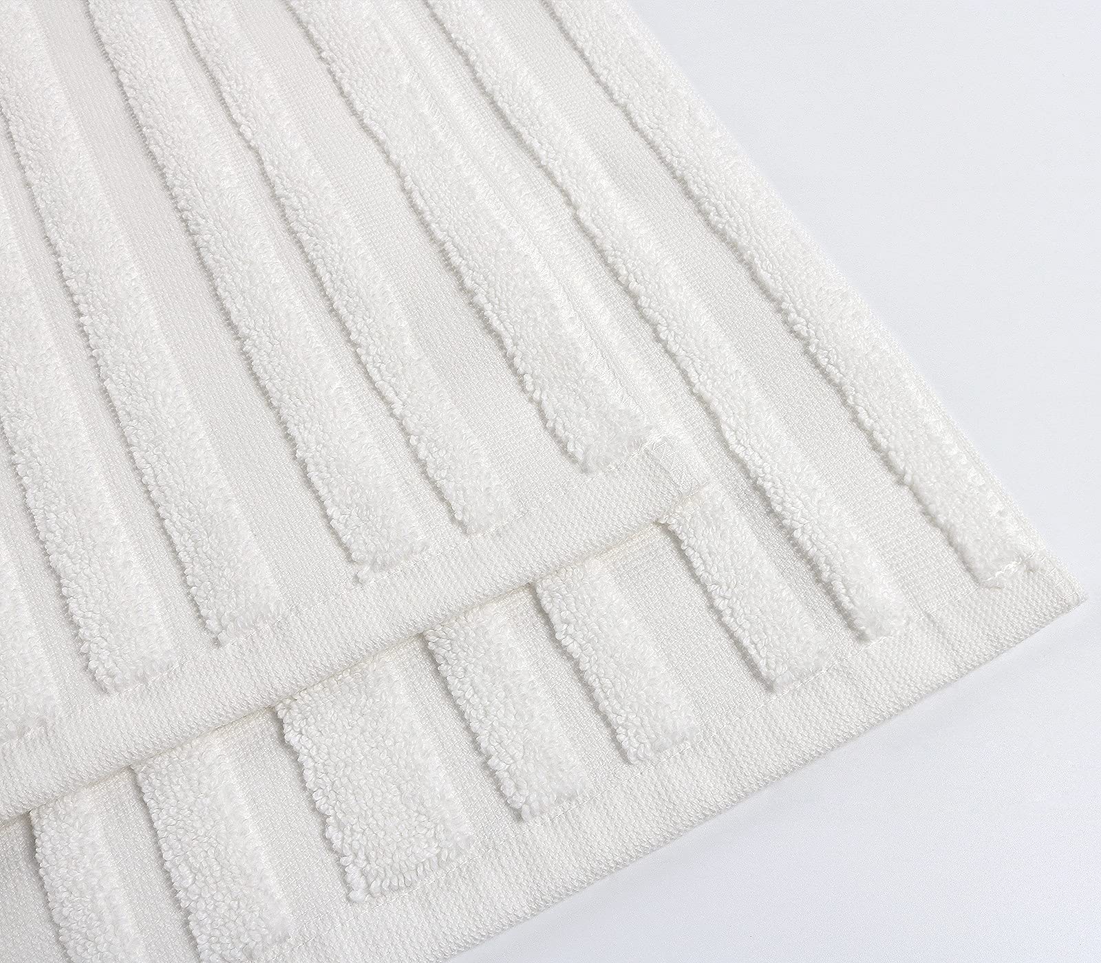 SEMAXE Bath Mats Floor Towel Sets,100% Cotton Absorbent Hotel SPA Shower Mat, Machine Washable Fade Resistant Bathtub Mat,White,950GSM,2 Pack