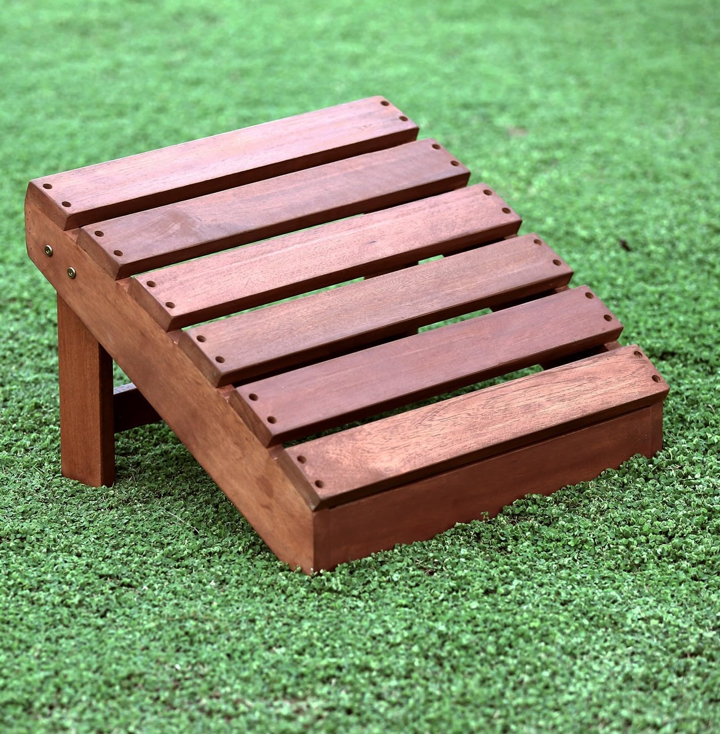 Furinno FG16919 Tioman Hardwood Patio Furniture Outdoor Adirondack Footstool in Teak Oil, Natural Large