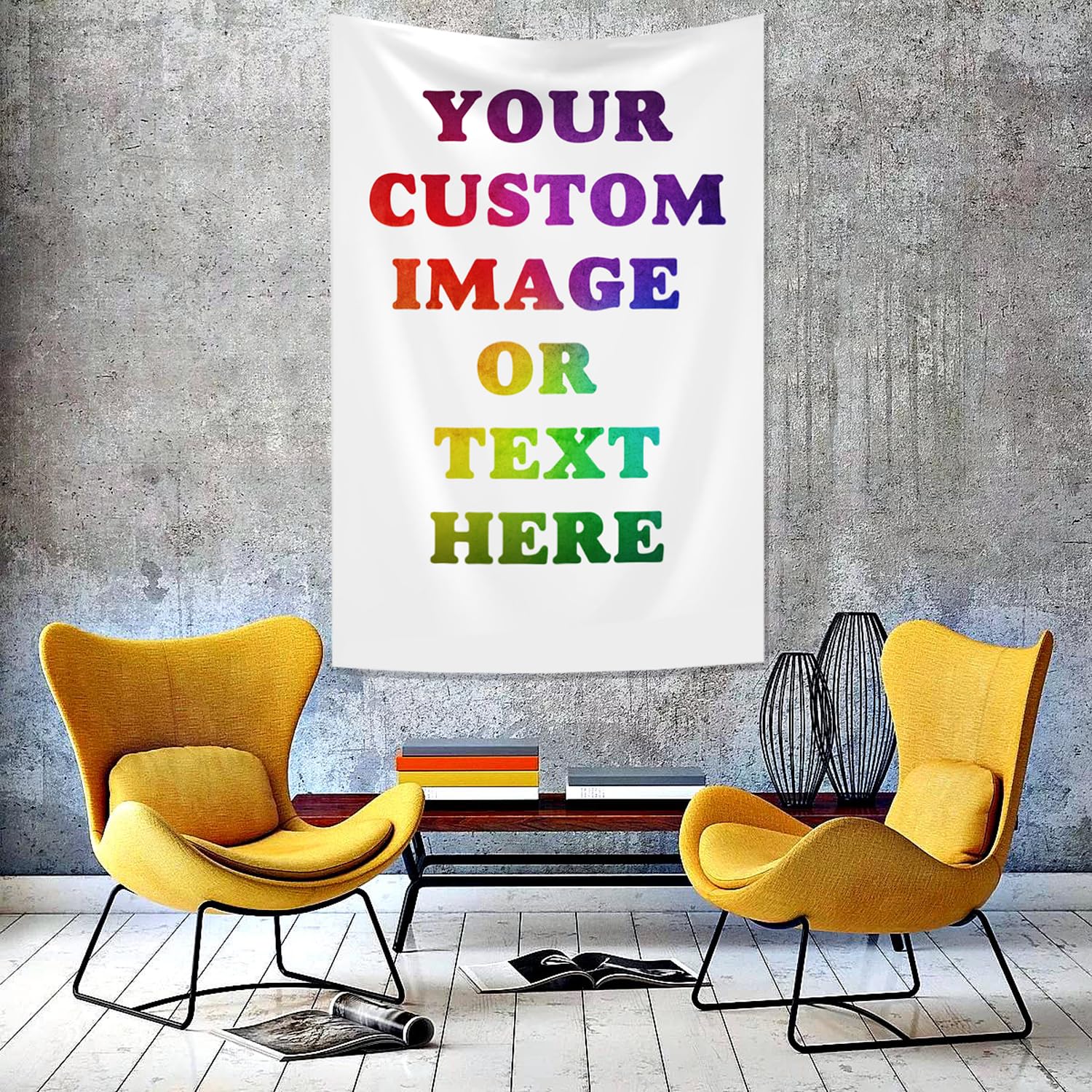 KYVBUOTS Personalized Custom Tapestry Customized Wall Hanging Tapestry Personalized Image Text Backdrop Custom Tapestry Wedding birthday Custom gift (71X90inch vertical)