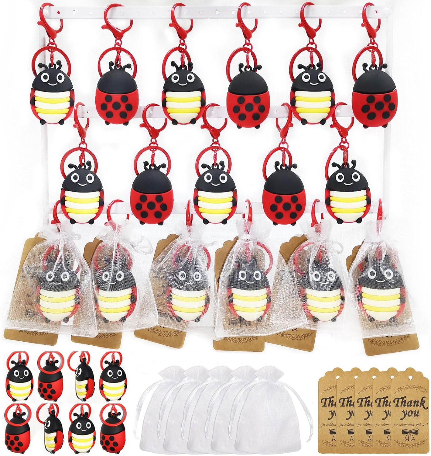 60 Pack Beaver Party Favors Include 20 Beaver Keychains, 20 Thank You Tags, 20 Gift Bags for Caster Safari Party, Jungle Baby Shower, Animal Themed Kids Birthday, Wild ONE First Birthday