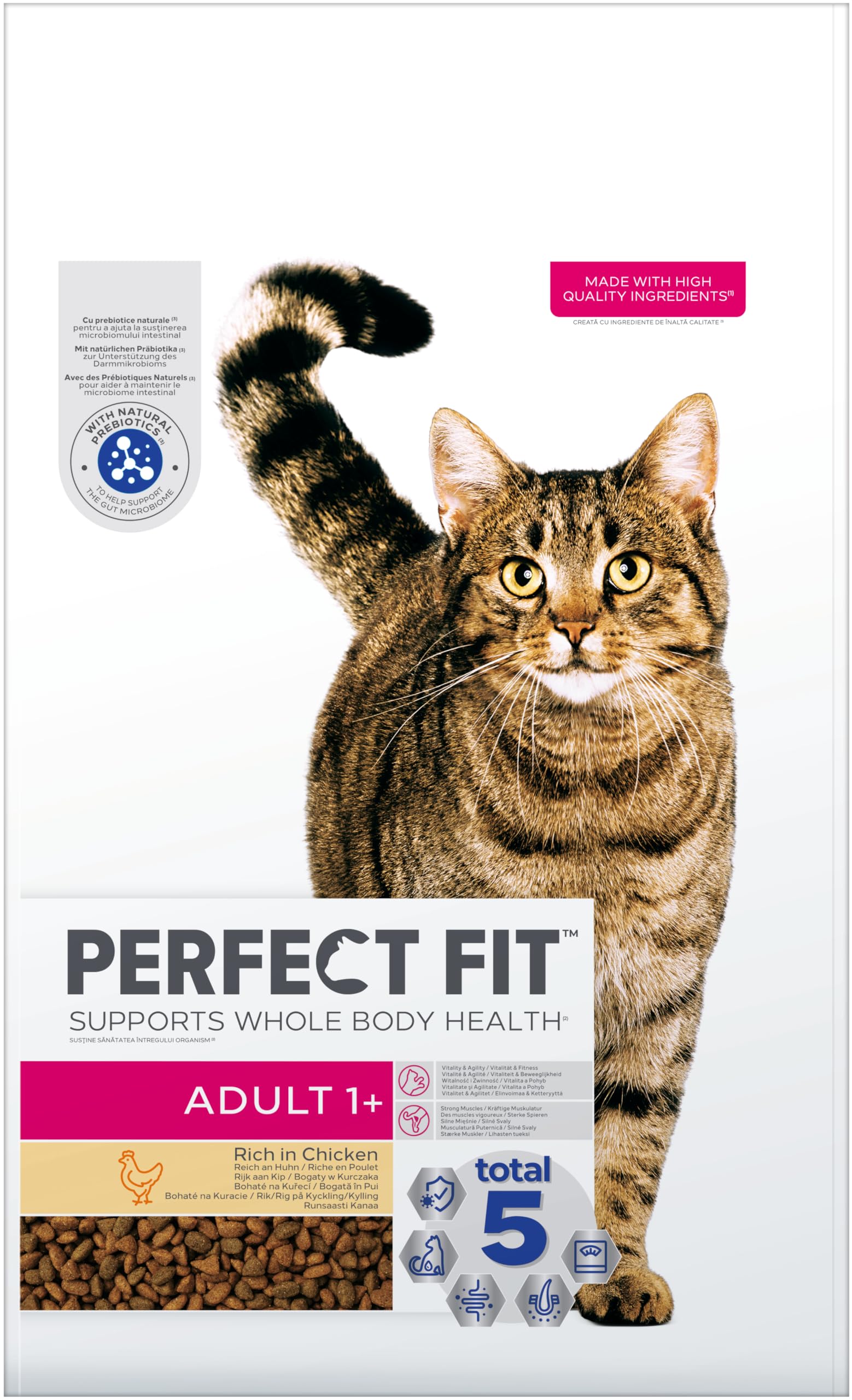 PERFECT FIT Adult Trockenfutter für erwachsene Katzen ab 1 Jahr - Huhn, 7 kg (1 Beutel)