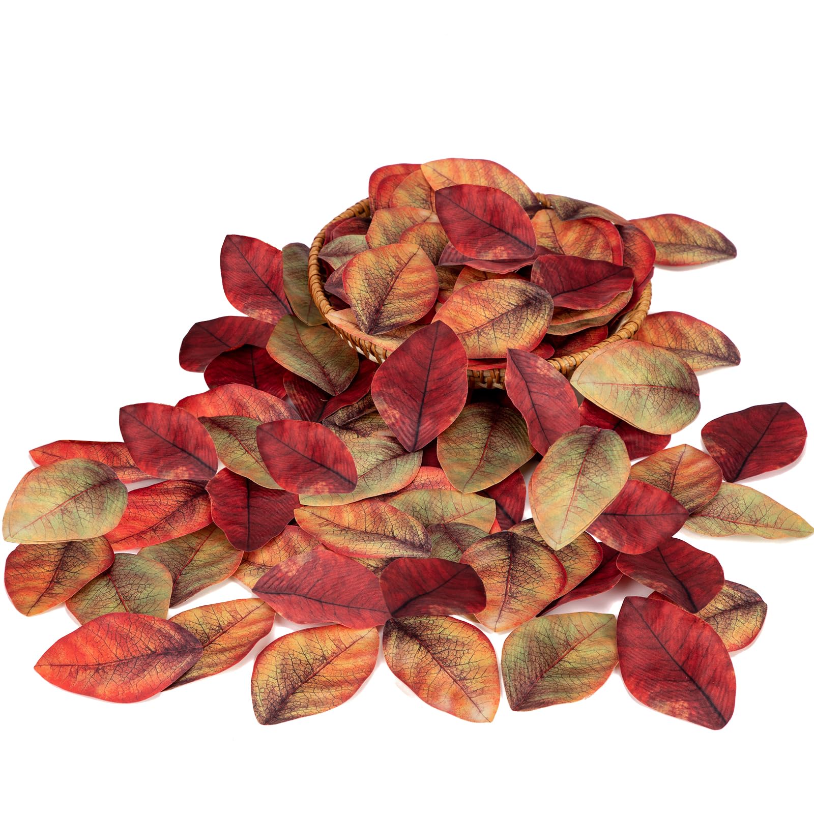 Feuilles de magnolia artificielles d'automne en soie pour Halloween x200