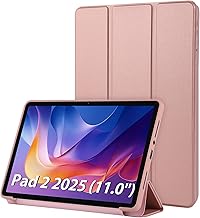 Simpeak Case Compatible with Xiaomi Redmi Pad 2 11.0 Inches, Multi-Angle Folio Cover Case with Stand/Automatic Alarm Clock, Pink