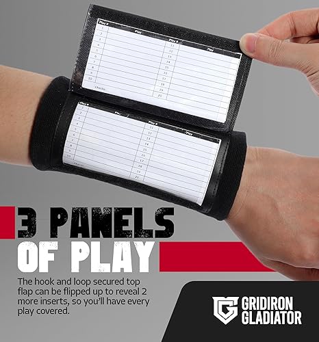 Miniatura 4 de Gridiron Gladiator Libro de jugadas de fútbol  Pulseras de fútbol para jóvenes y adultos  Muñequeras de fútbol  Pulsera Qb  Pulseras de sóftbol para