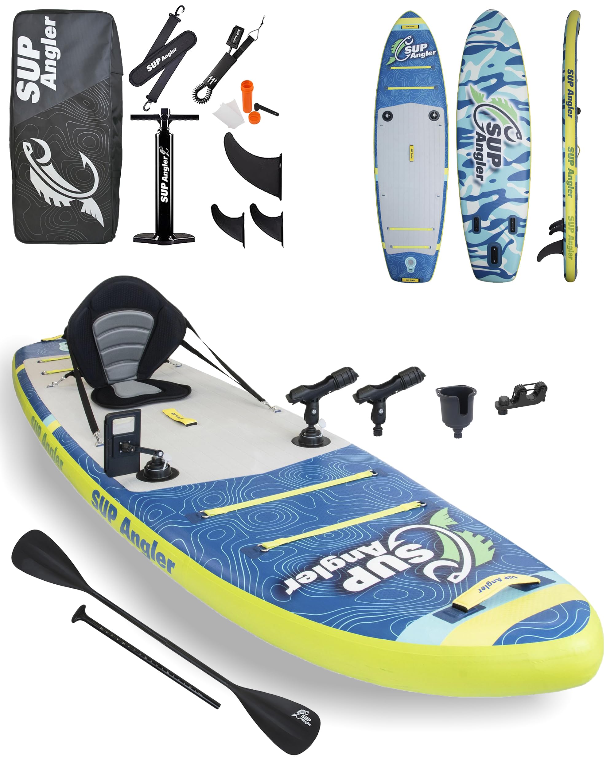 SUP Angler I X-Wide Inflatable Fishing Paddle Board for Adults to 425 lbs