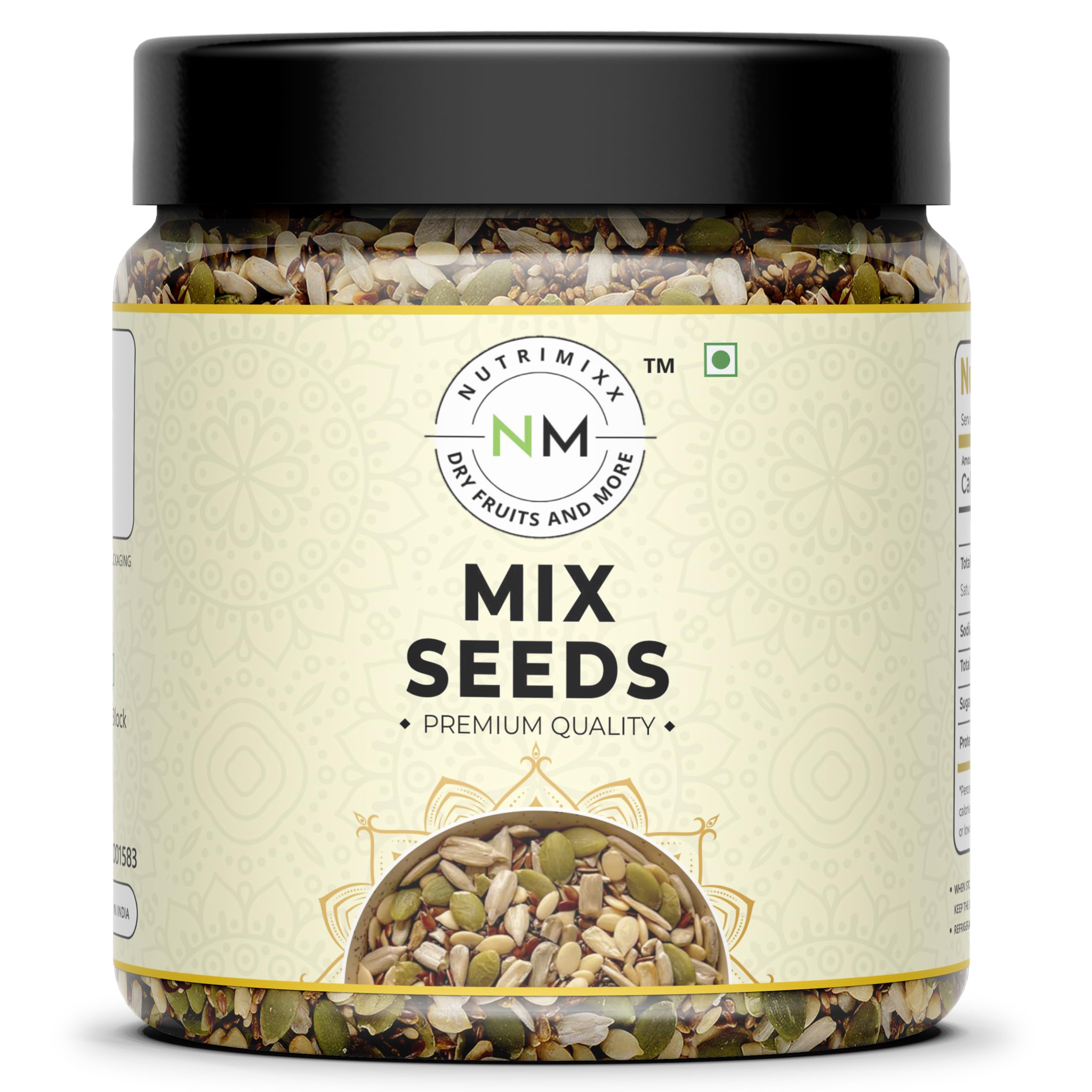 NUTRIMIXX Premium Super Seed Trail Mix - 6 Super Seed in 1 Mix |Roasted Unsalted Mix Seeds - Flax, Chia, Sesame, Sunflower, Watermelon, Pumpkin Seeds, Mixed Seeds for Eating (500g) (B0D8TKRJ54) Amazon Price History, Amazon Price Tracker