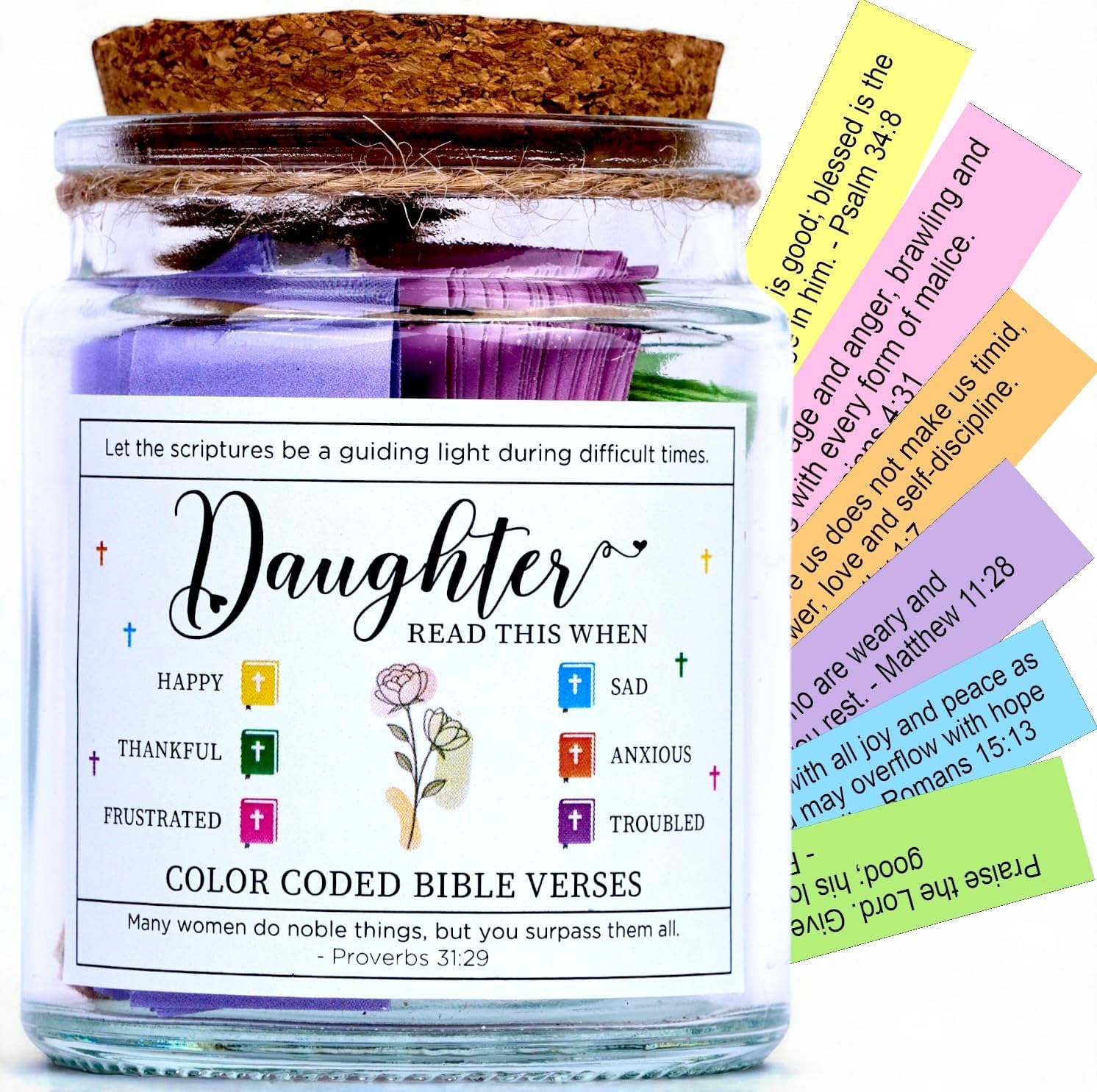 Teen Girl Easter Basket Stuffers, Christian Gifts for Adult Daughter & Teens with 92 Scriptures for Encouragement & Faith | Birthday Gifts for Daughter from Mom, Dad | Spiritual Affirmation Jar