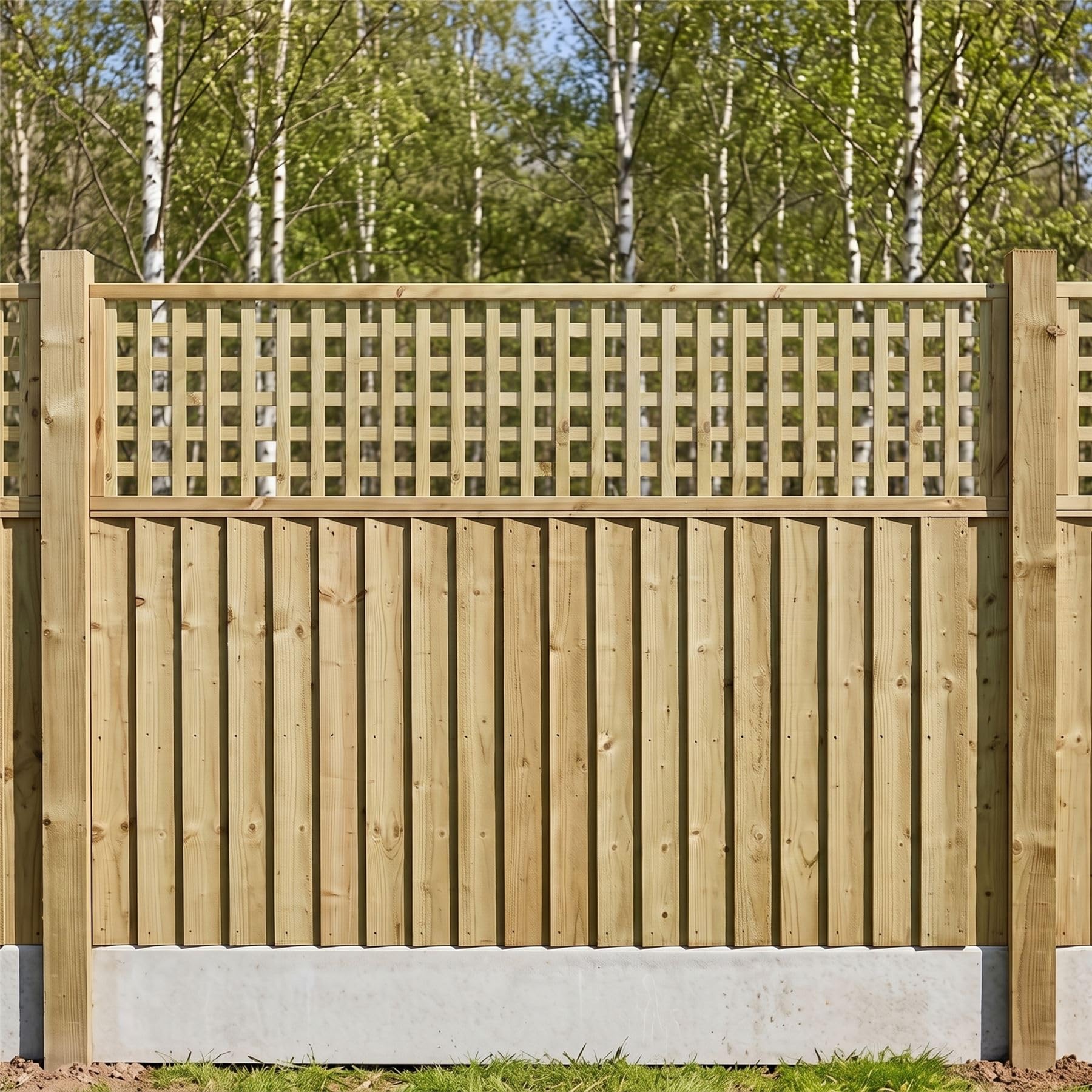 Fence Trellis Topper, 6ft x 1.5ft Framed Urban Square Wooden Garden Panel โ image 1