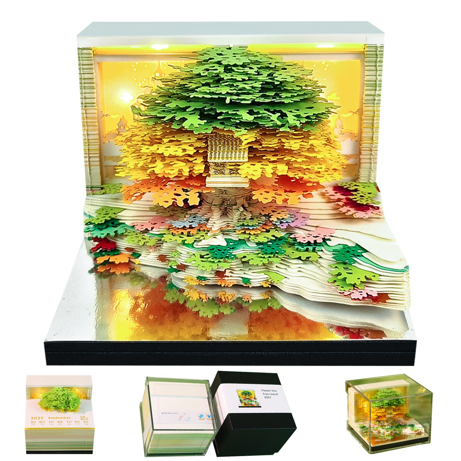 3D Calendar 2027 (Island of Flowers and Trees)