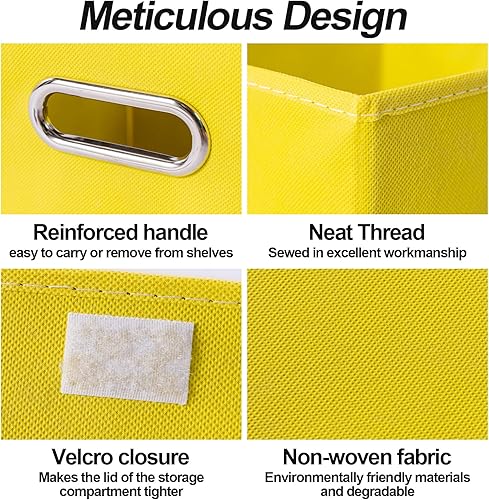 Vista 84 de Organizadores de armario de tela con tapas, cesta organizadora de almacenamiento plegable con asas, cajas de almacenamiento para almacenamiento