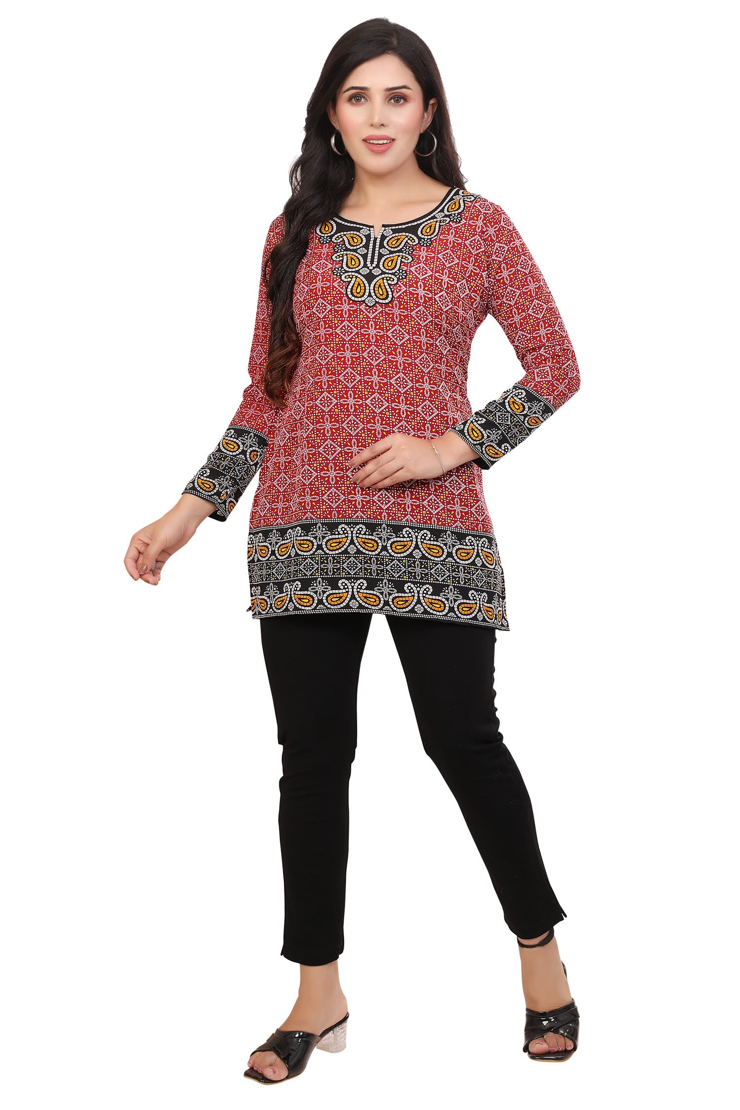 Maple ClothingShort Kurti Indian Tunic Top Women's Printed India Apparel Outfit
