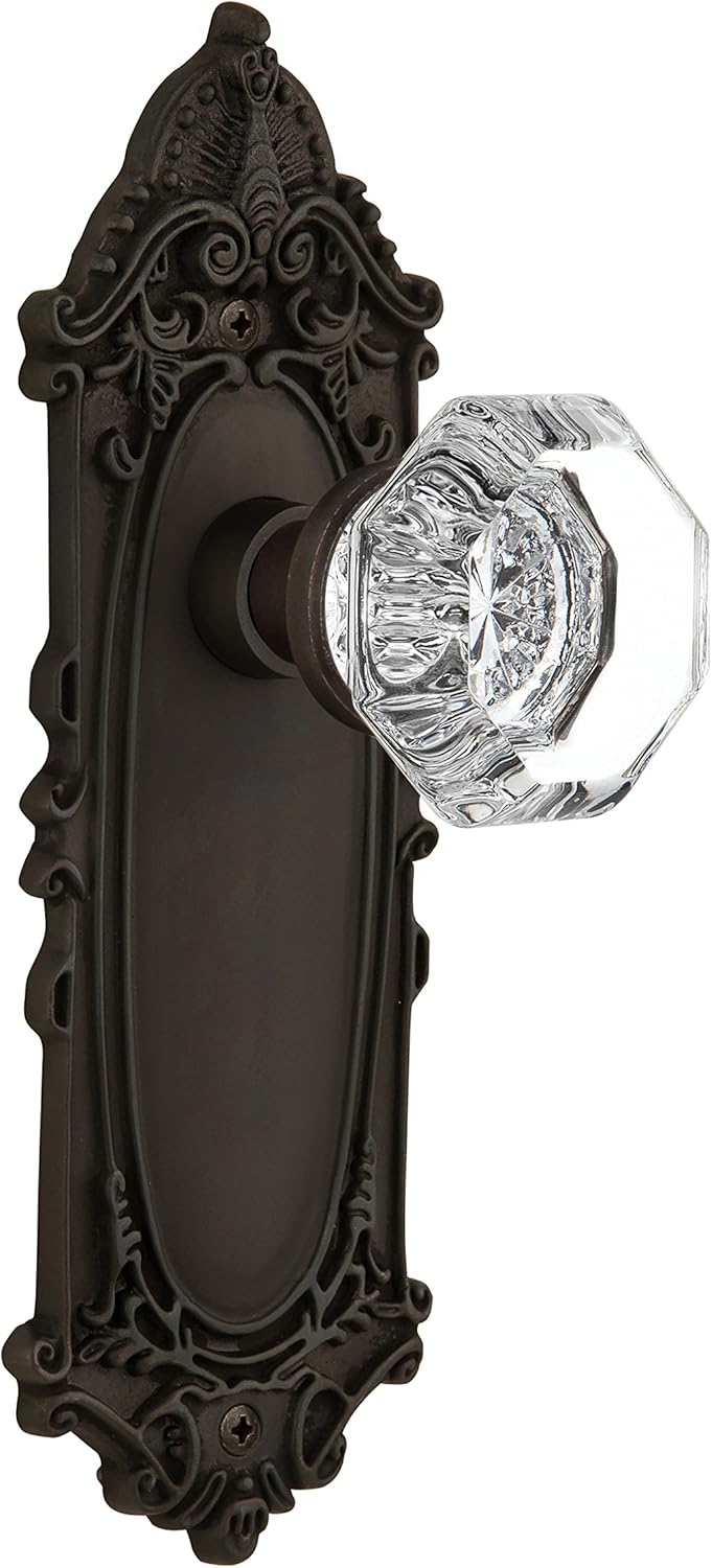 Nostalgic Warehouse Victorian Plate with Waldorf Knob, Passage - 2.375", Oil-Rubbed Bronze (704057)