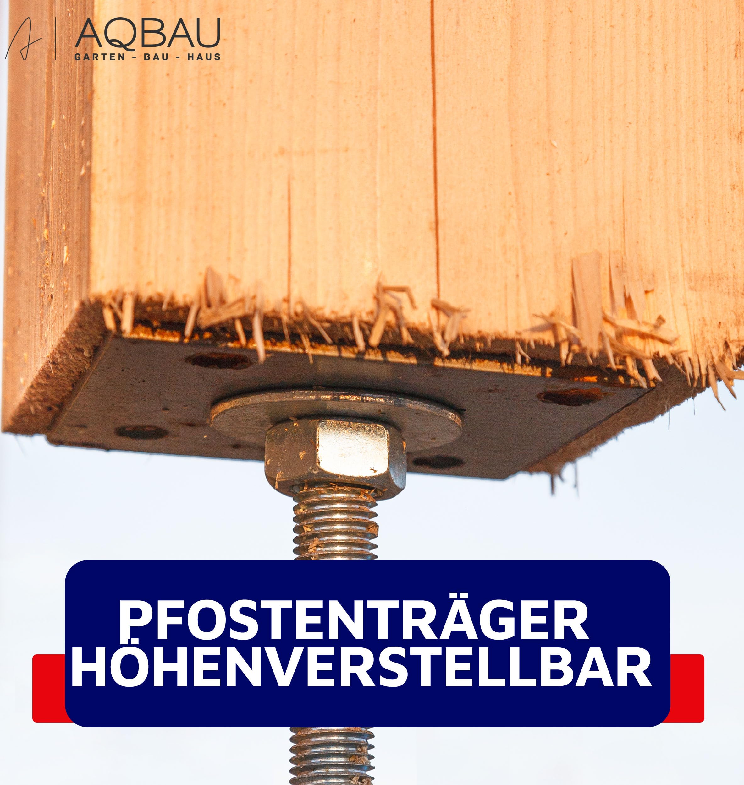 Aqbau Paalhouder 160 x 160 x 250 paalvoet verstelbaar, in hoogte verstelbaar, pergola-houder, stalen paalhouder, paalhouder voor palen, verzinkt staal