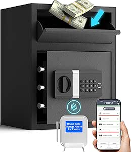 FORFEND Smart Home Safes | WiFi Safe Box App Unlock/Alarm | Voice Command, Kidnap SOS Alarm, Tamper Detect, Frozen Mode| Money Security Lockbox History Track | Caja Fuerte Anti-Pry Remote Live Monitor