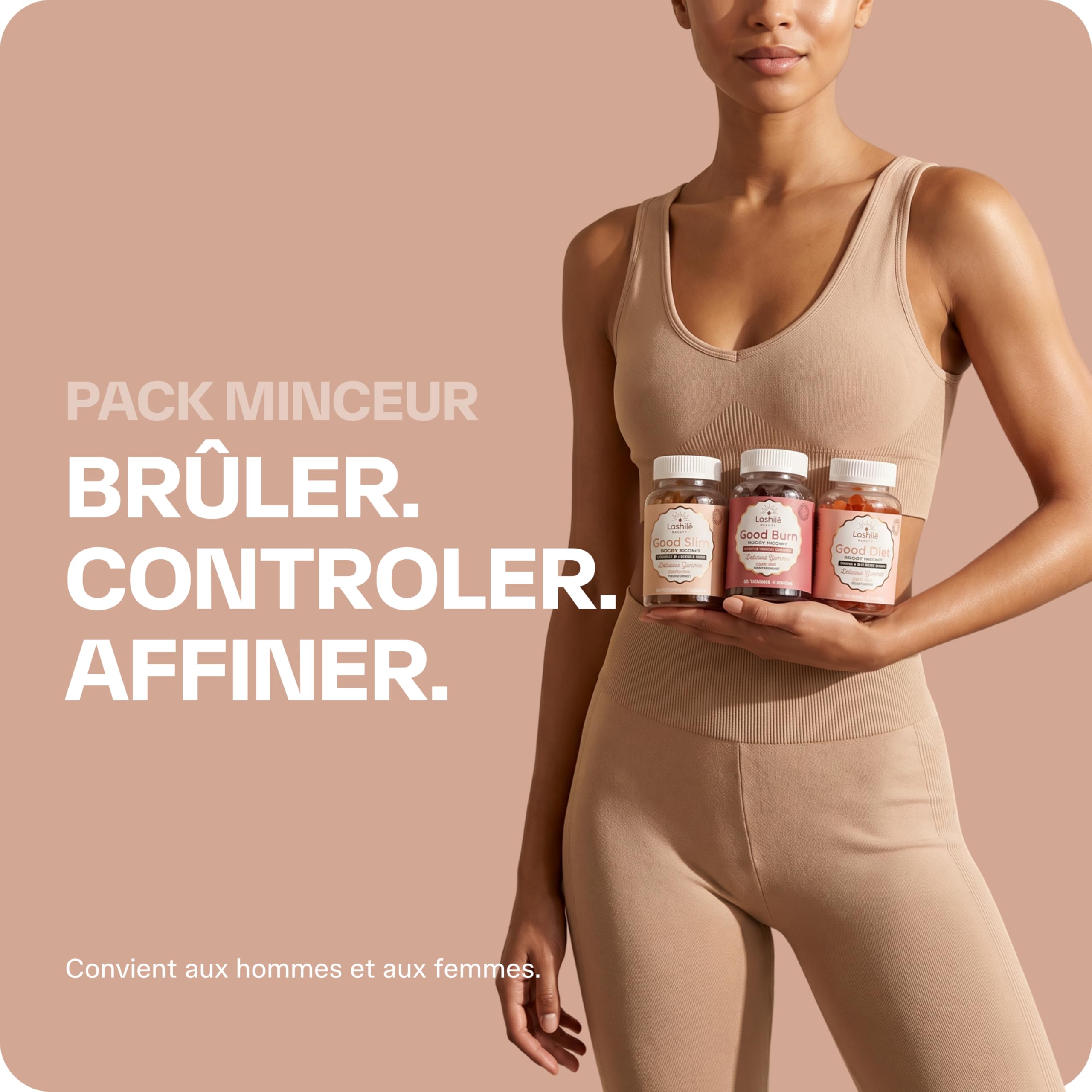 Lashilé Beauty Pack Minceur Gummies | Good Slim + Good Burn + Good Diet | N°1 Ventes Gummies Pharmacie | Brûle-Graisse, Perte de Poids, Coupe-Faim | Sans Sucres, Fabriqué en France | Lot de 3