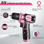 WORKPRO Cordless Power Drill Set with Stackable Tool Box, 8V Cordless Drill Driver and Bit Set, 2.0 Ah Electric Cordless Screwdriver Kit with 3/8" Keyless Chuck, Portable Drill for Home Repair, DIY | 2.0Ah Electric Cordless Screwdriver Kit, 3/8" Keyl