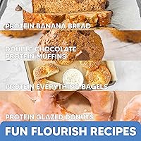 Vista 4 de Flourish - Mezcla de proteínas para panqueques y waffles, aislado de proteína de suero y semillas de lino, sin OMG, sin azúcar añadido