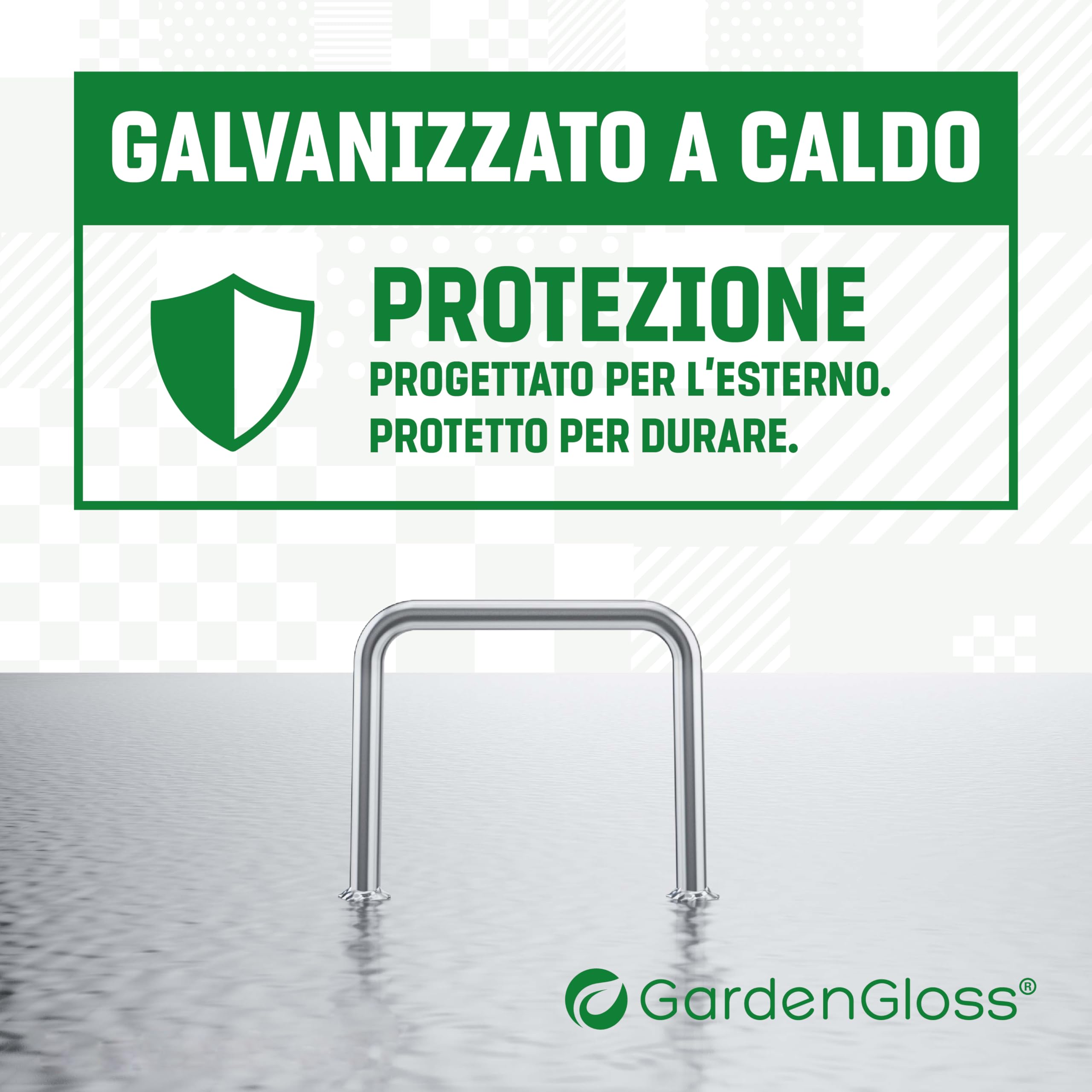 GardenGloss Picchetti in Acciaio Zincato per Terreni Estremamenti Duri - 200 mm di lunghezza, 25 mm di larghezza, Ø 3.8 mm (250 pezzi)