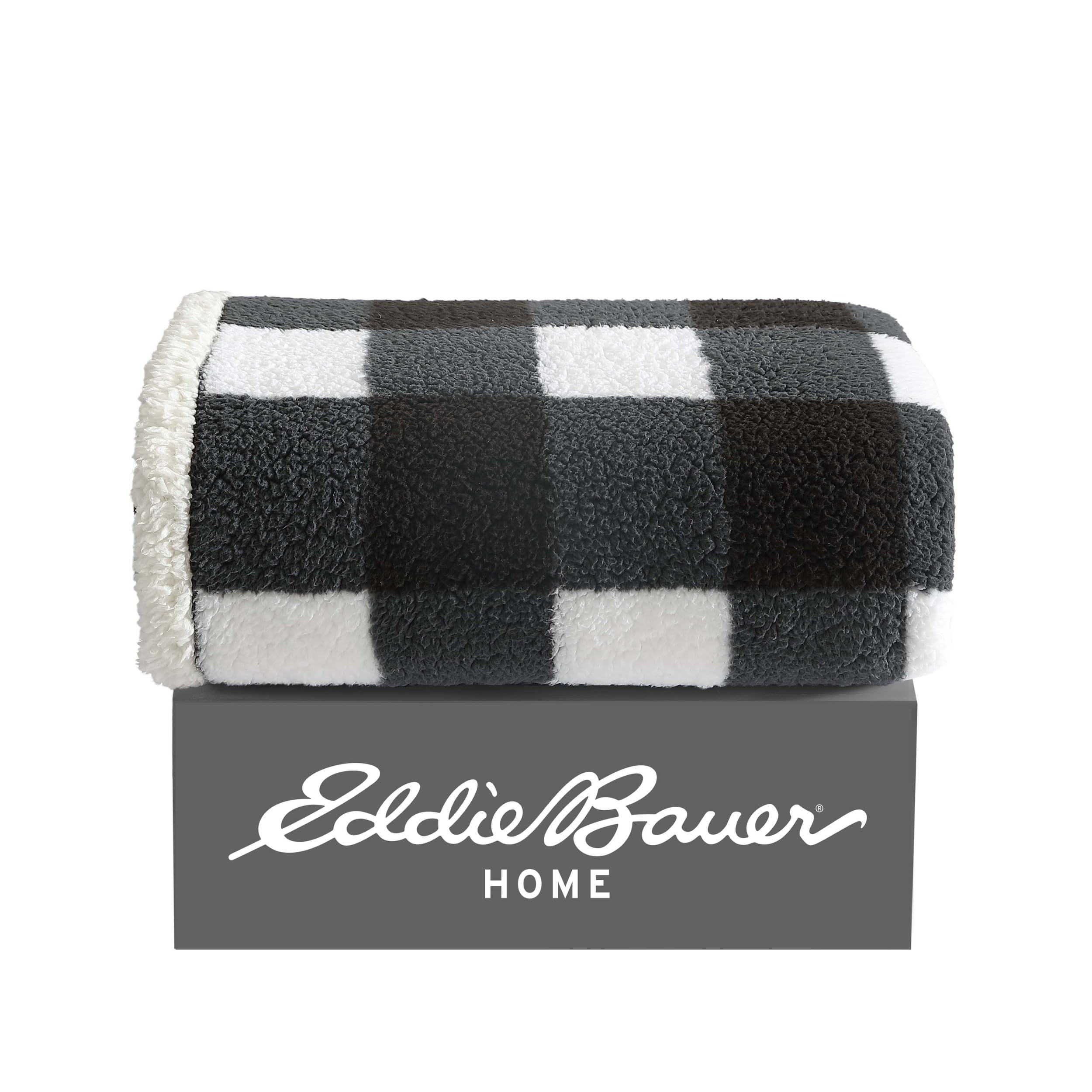 Eddie Bauer リバーシブル ブランケット チェック Amazon｜Eddie Bauer - スローブランケット リバーシブル シェルパ