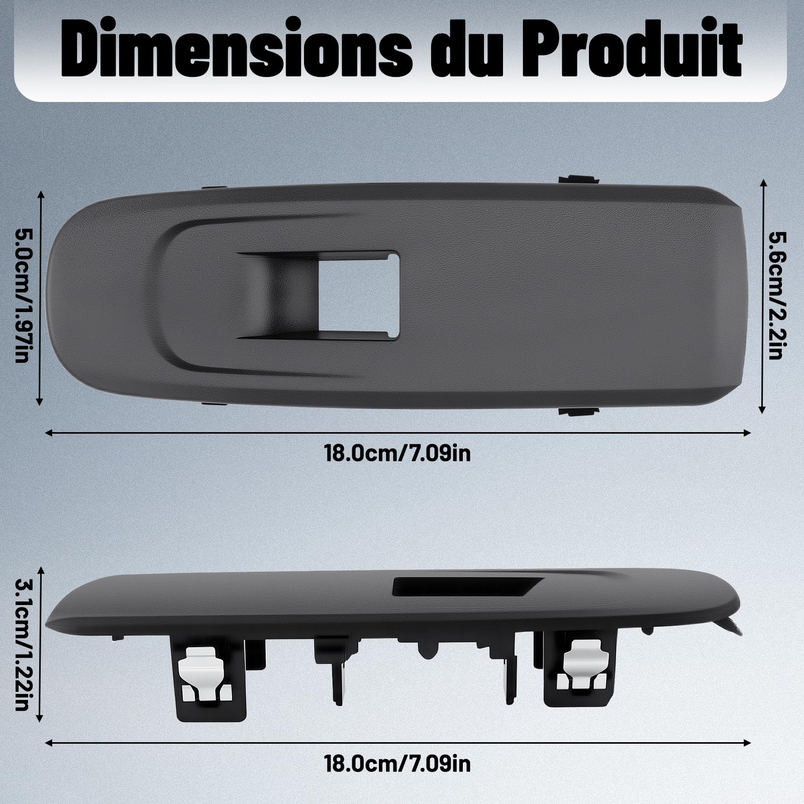 Interrupteur de Lève-Vitre pour Peugeot Partner Mk4 K9 pour Citroen Berlingo Mk4 Opel Combo E Commande de Vitre Électrique pour Tepee 2019 2020 en ABS Noir 98167918ZD